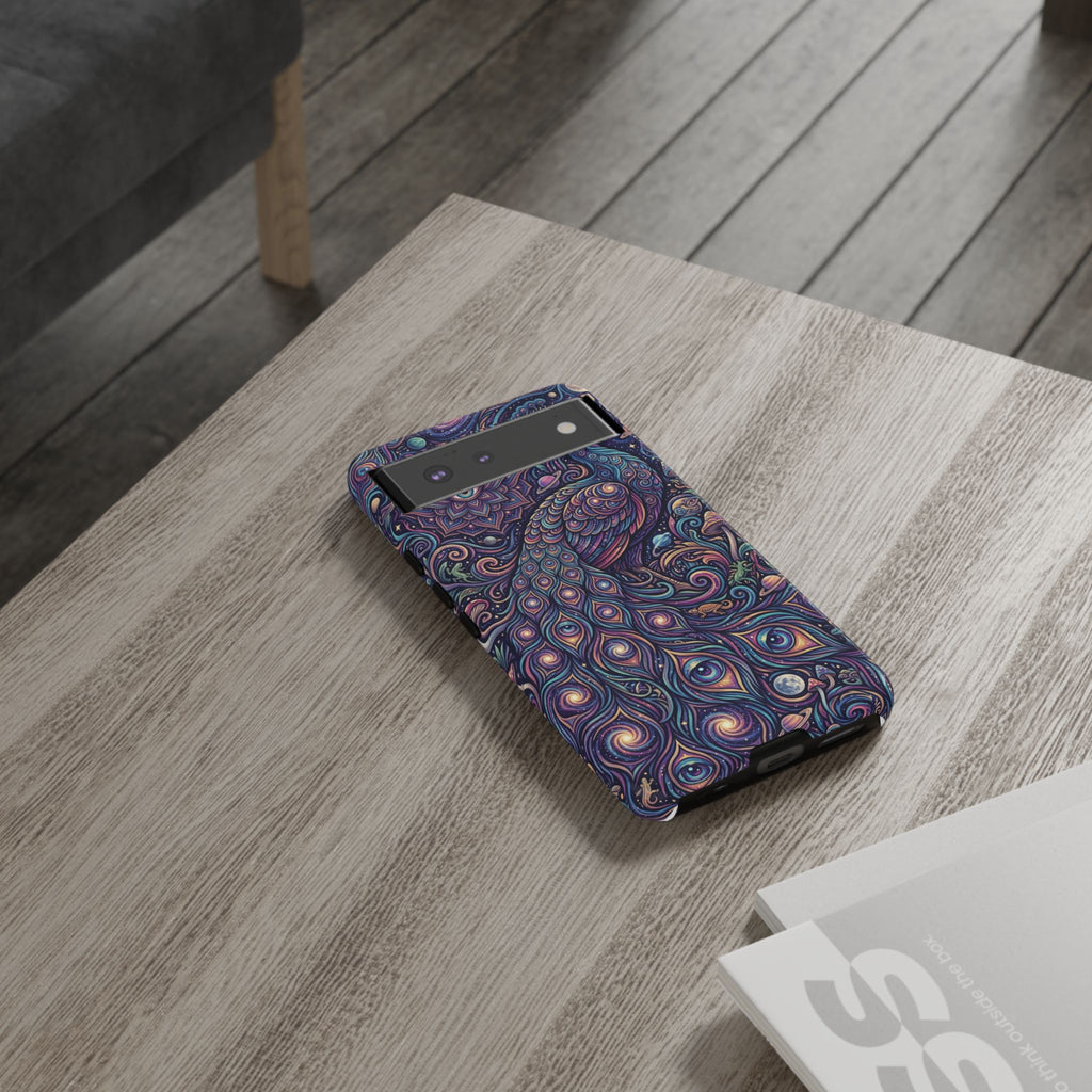 Peacock Mandala Phone Case — Protective Tough Case with Mystic Boho Design