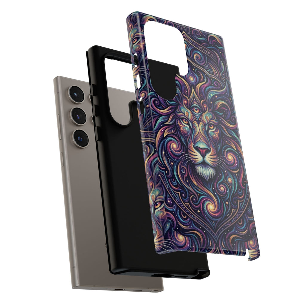 Lion Mandala Phone Case — Psychedelic Swirl Protective Cover