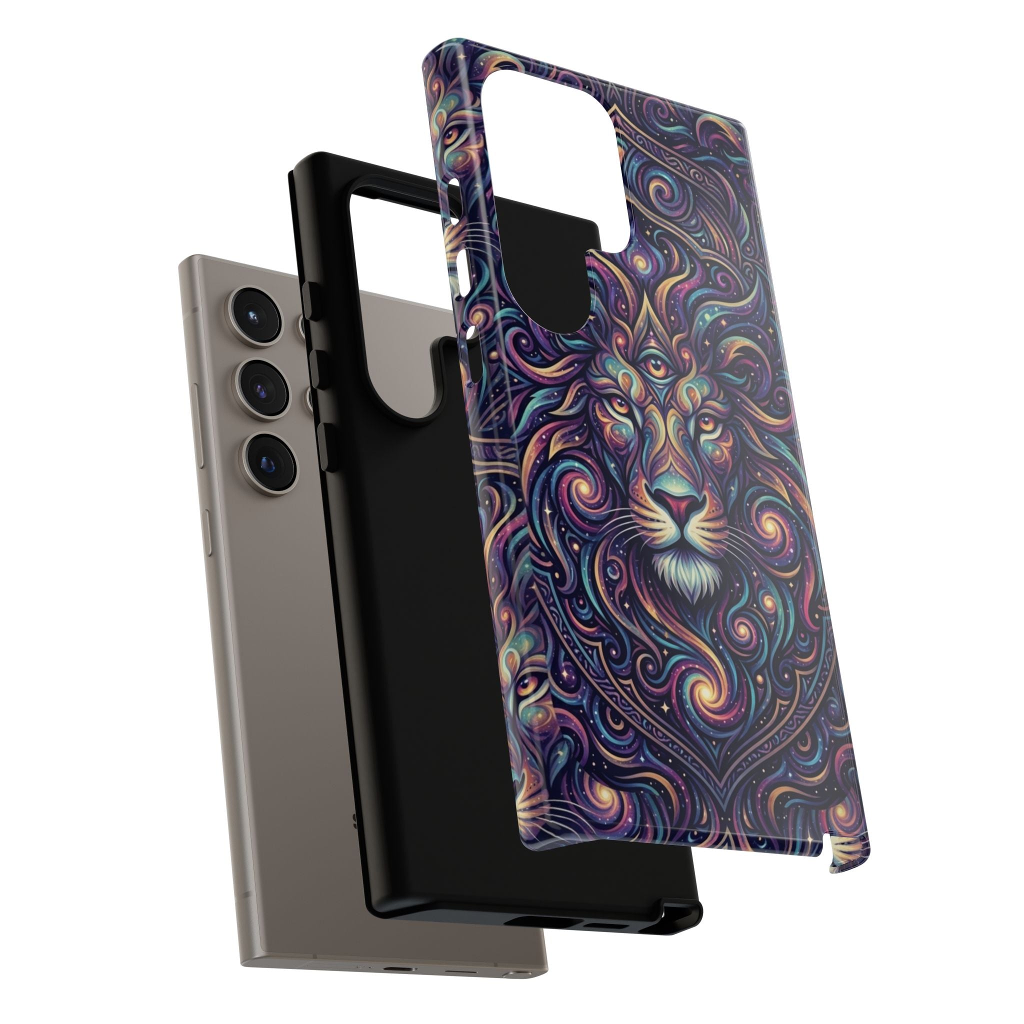 Lion Mandala Phone Case — Psychedelic Swirl Protective Cover