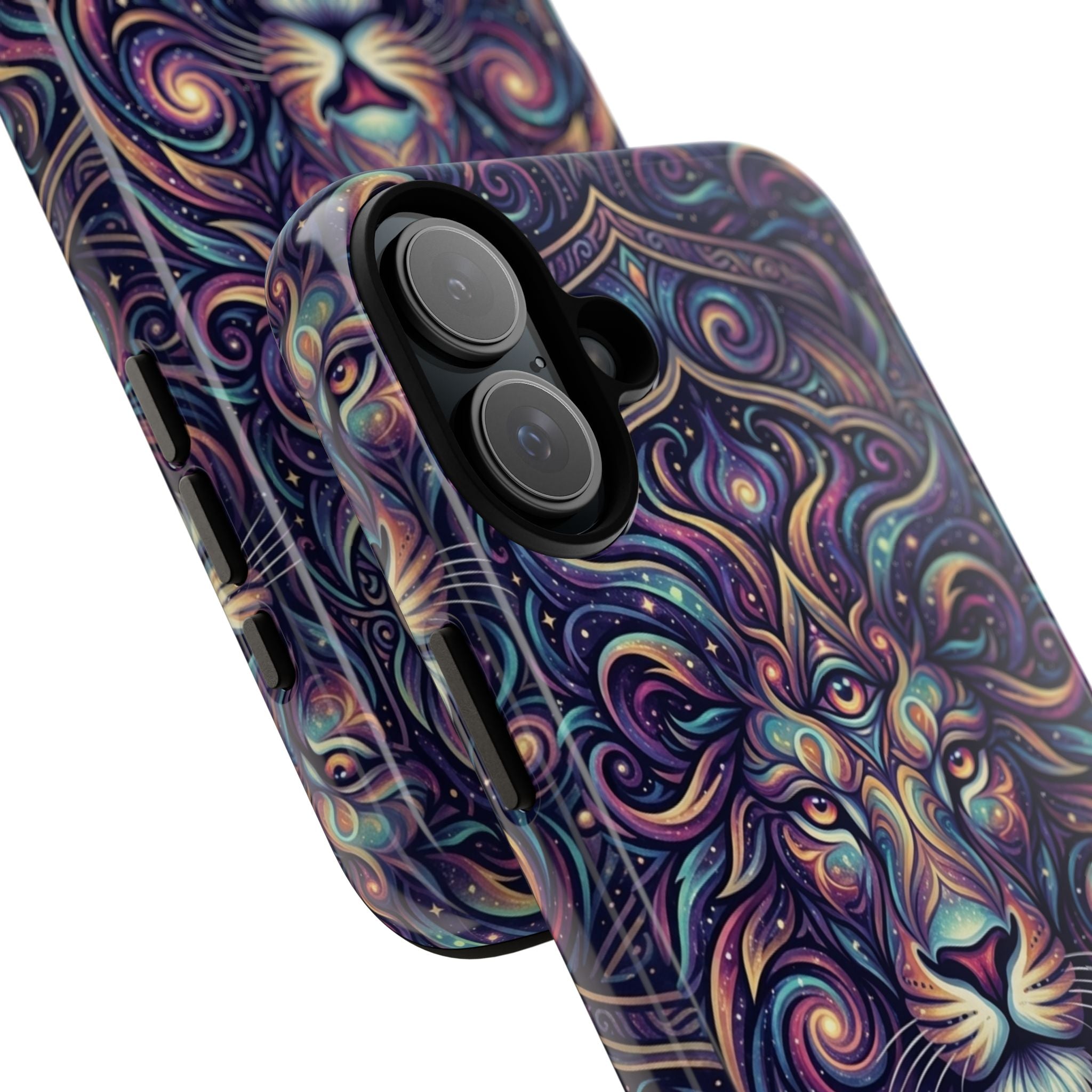 Lion Mandala Phone Case — Psychedelic Swirl Protective Cover