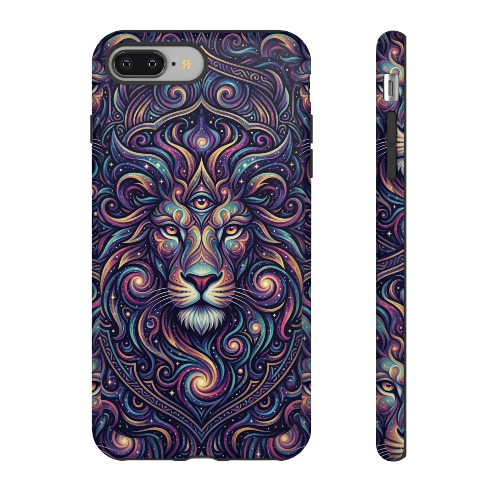 Lion Mandala Phone Case — Psychedelic Swirl Protective Cover