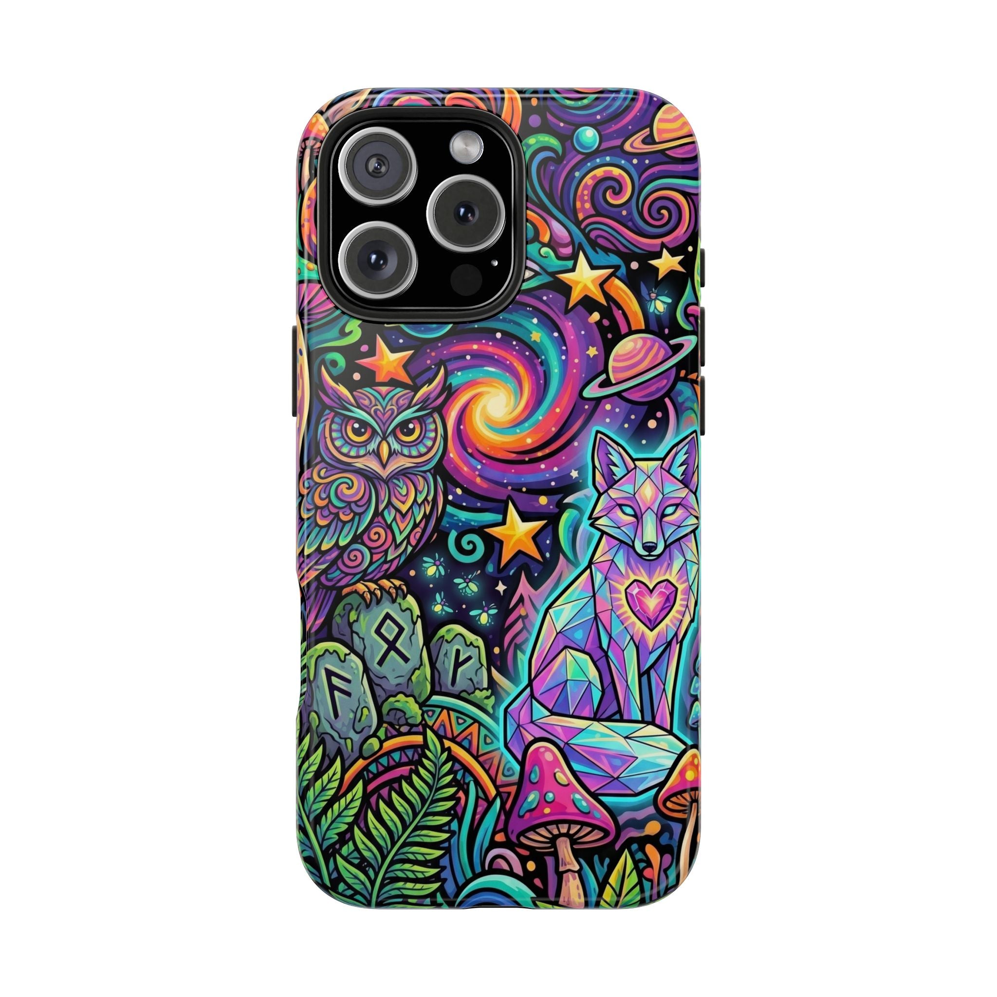 Psychedelic Owl/Wolf Tough Phone Cases