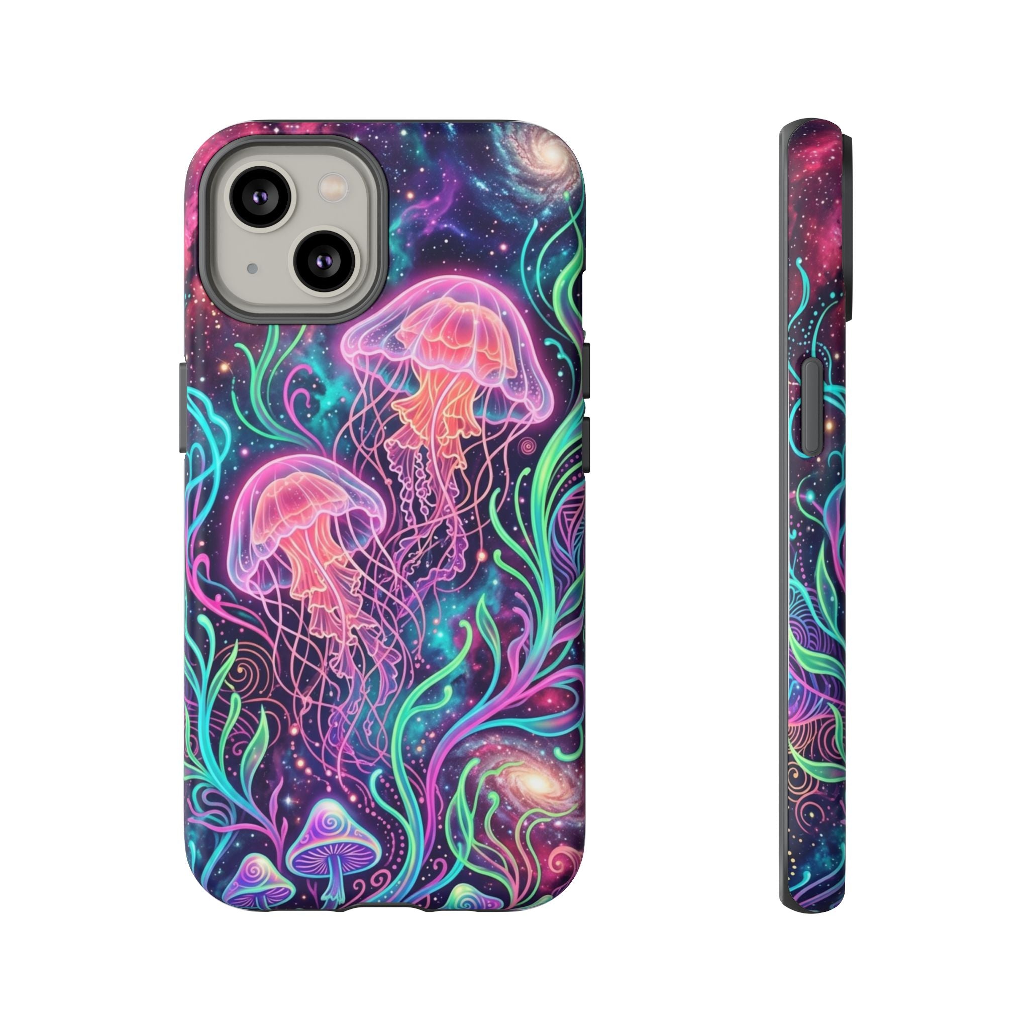 Jellyfish Galaxy Phone Case – Neon Sea Mushroom Tough Case