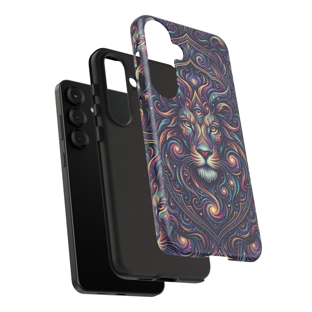 Lion Mandala Phone Case — Psychedelic Swirl Protective Cover