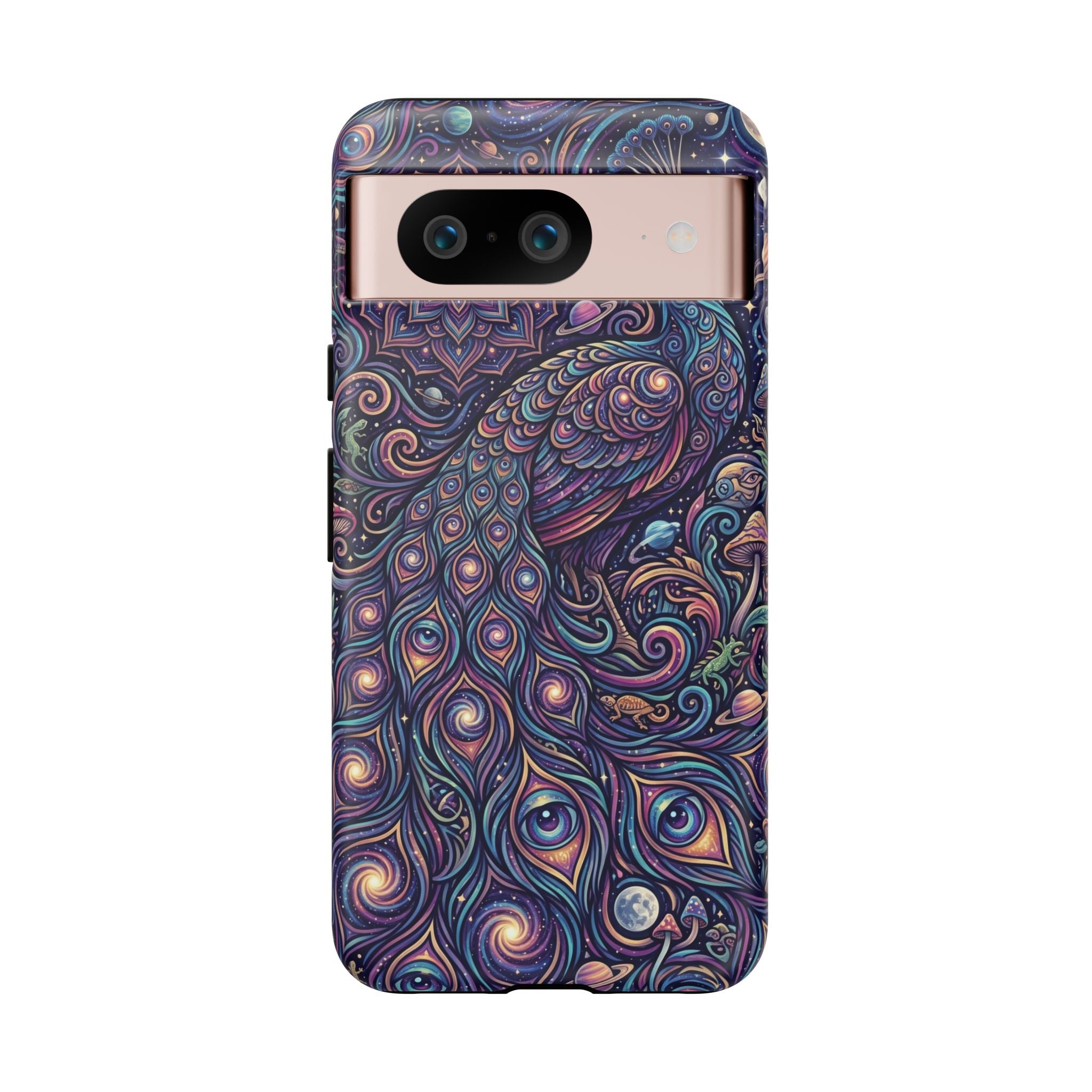 Peacock Mandala Phone Case — Protective Tough Case with Mystic Boho Design