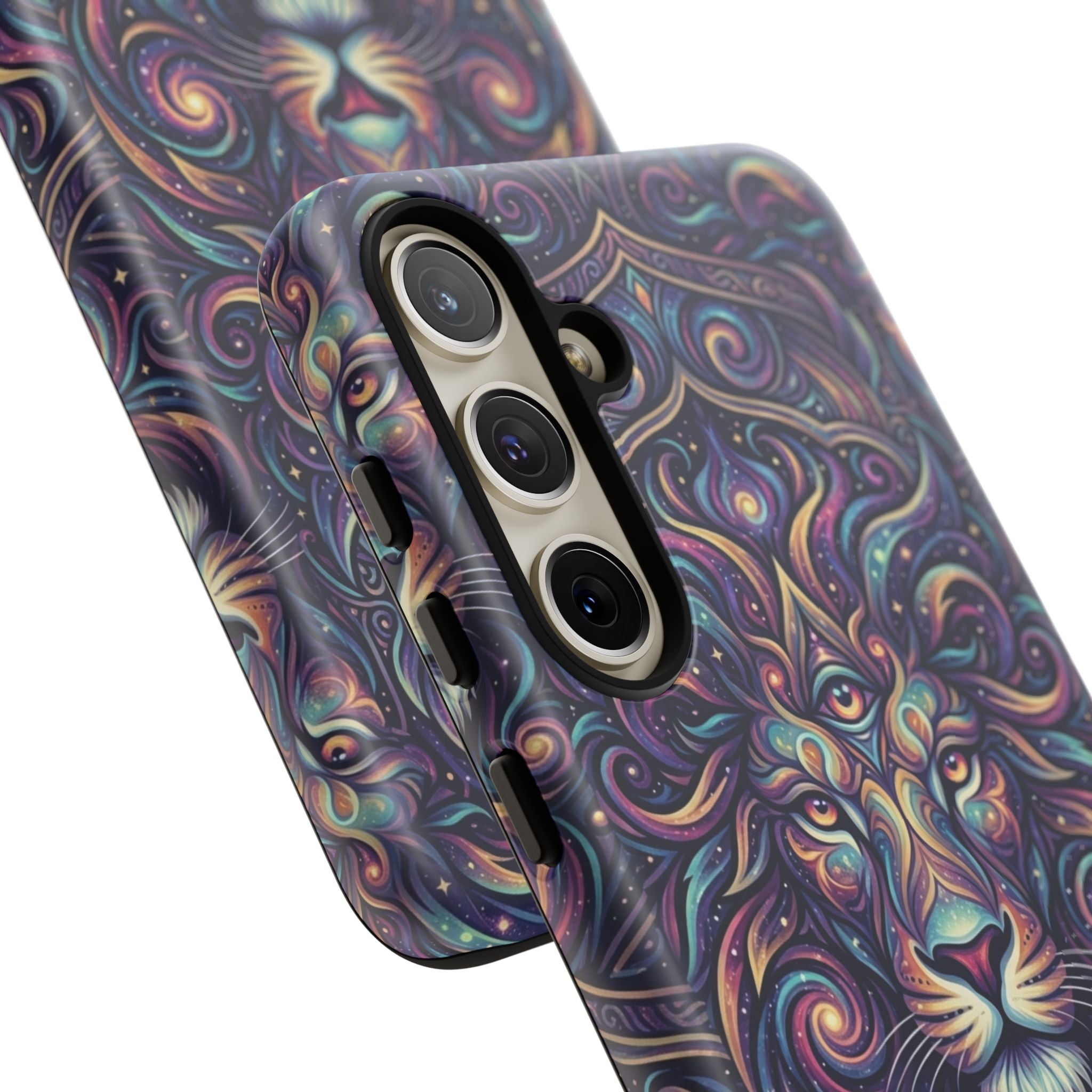 Lion Mandala Phone Case — Psychedelic Swirl Protective Cover