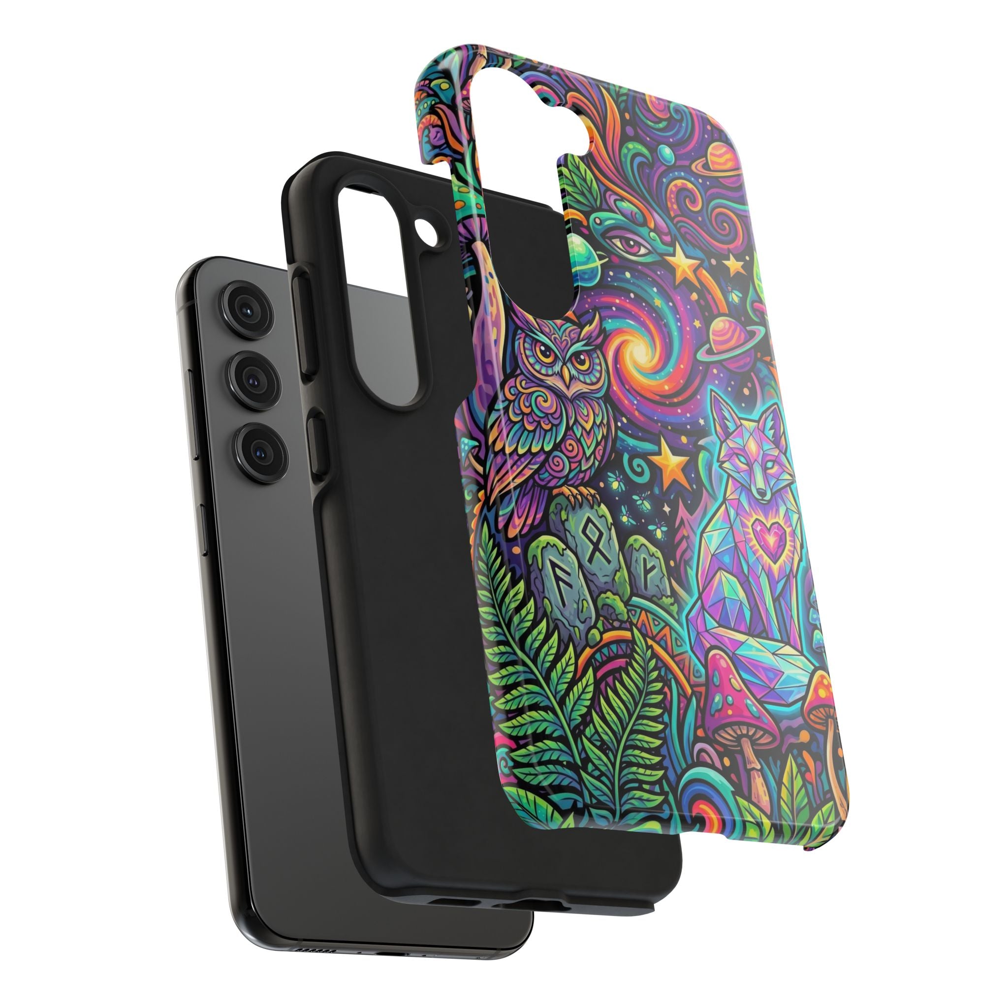 Psychedelic Owl/Wolf Tough Phone Cases