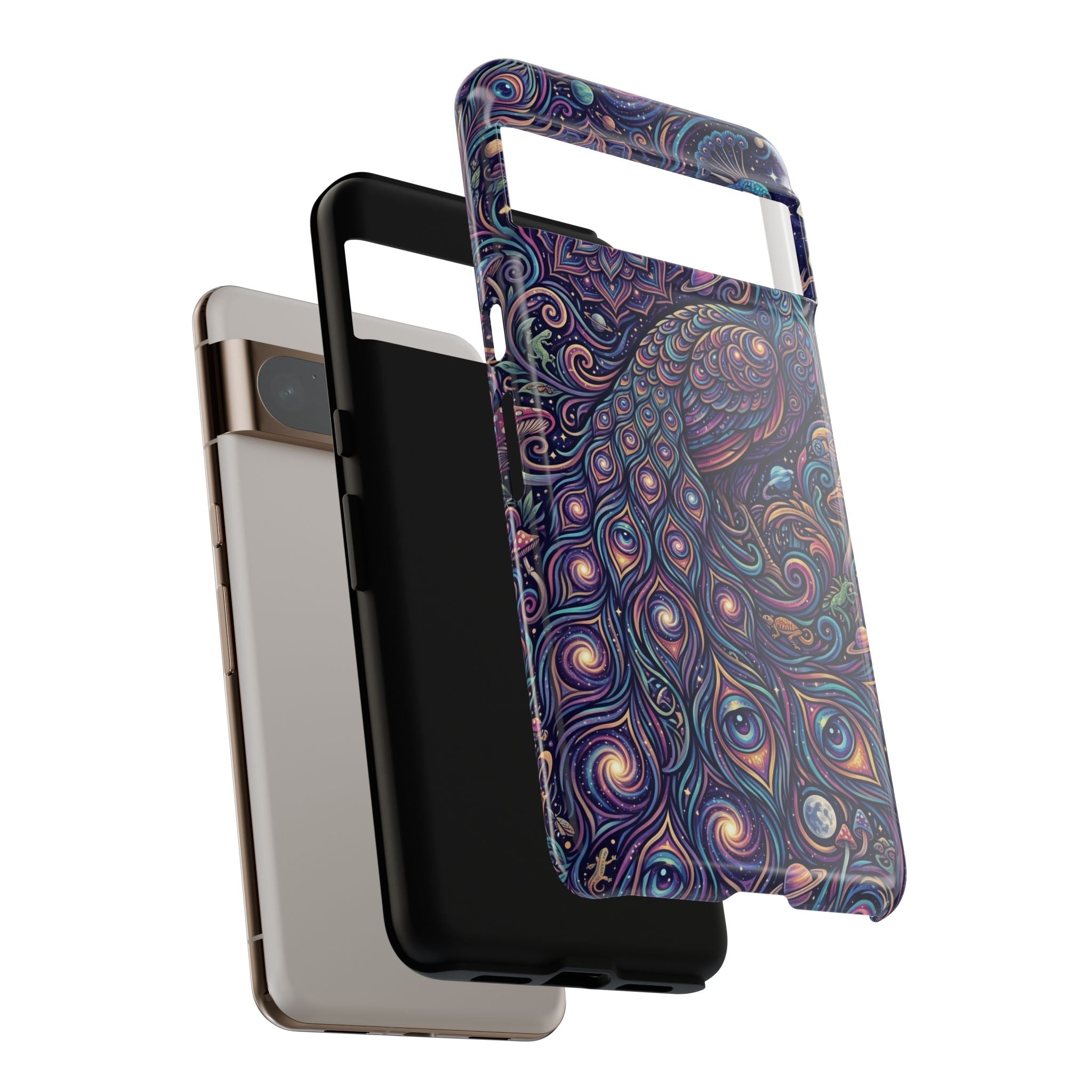 Peacock Mandala Phone Case — Protective Tough Case with Mystic Boho Design