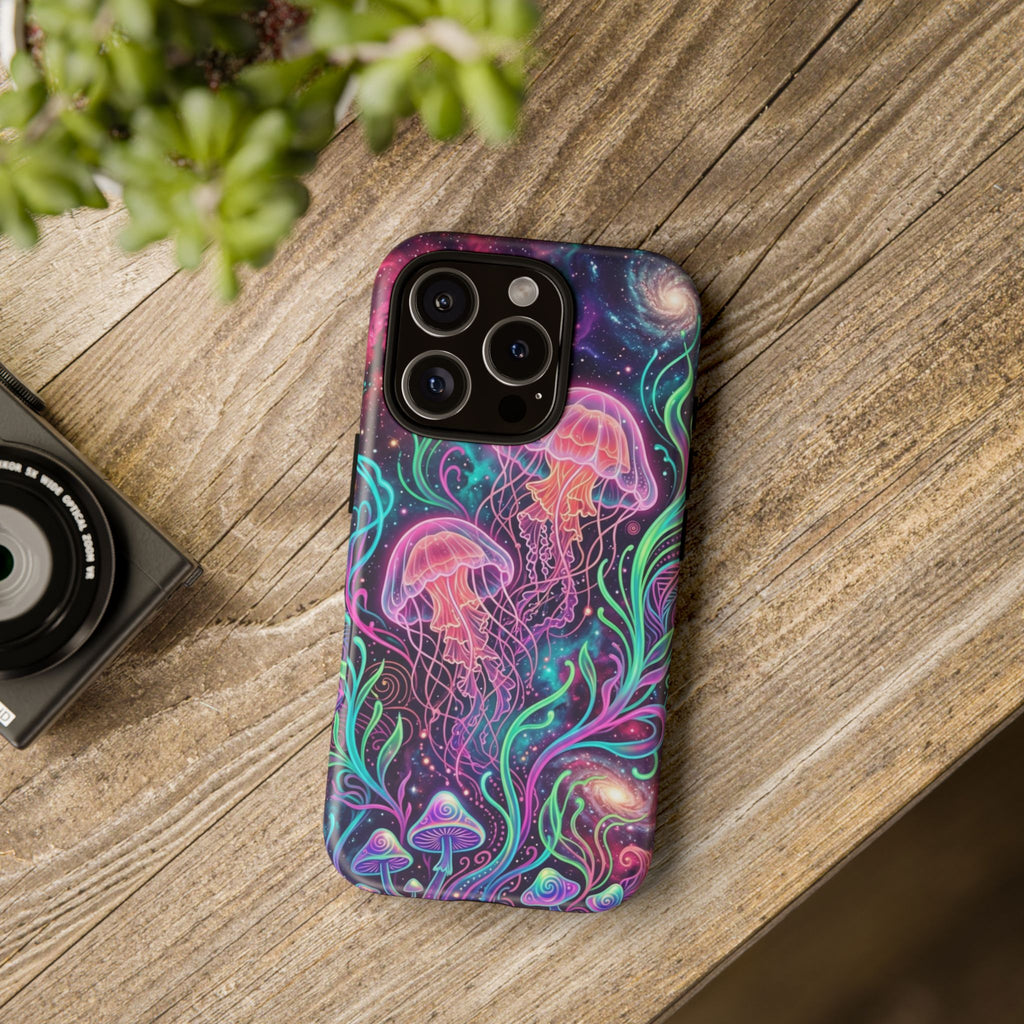 Jellyfish Galaxy Phone Case – Neon Sea Mushroom Tough Case