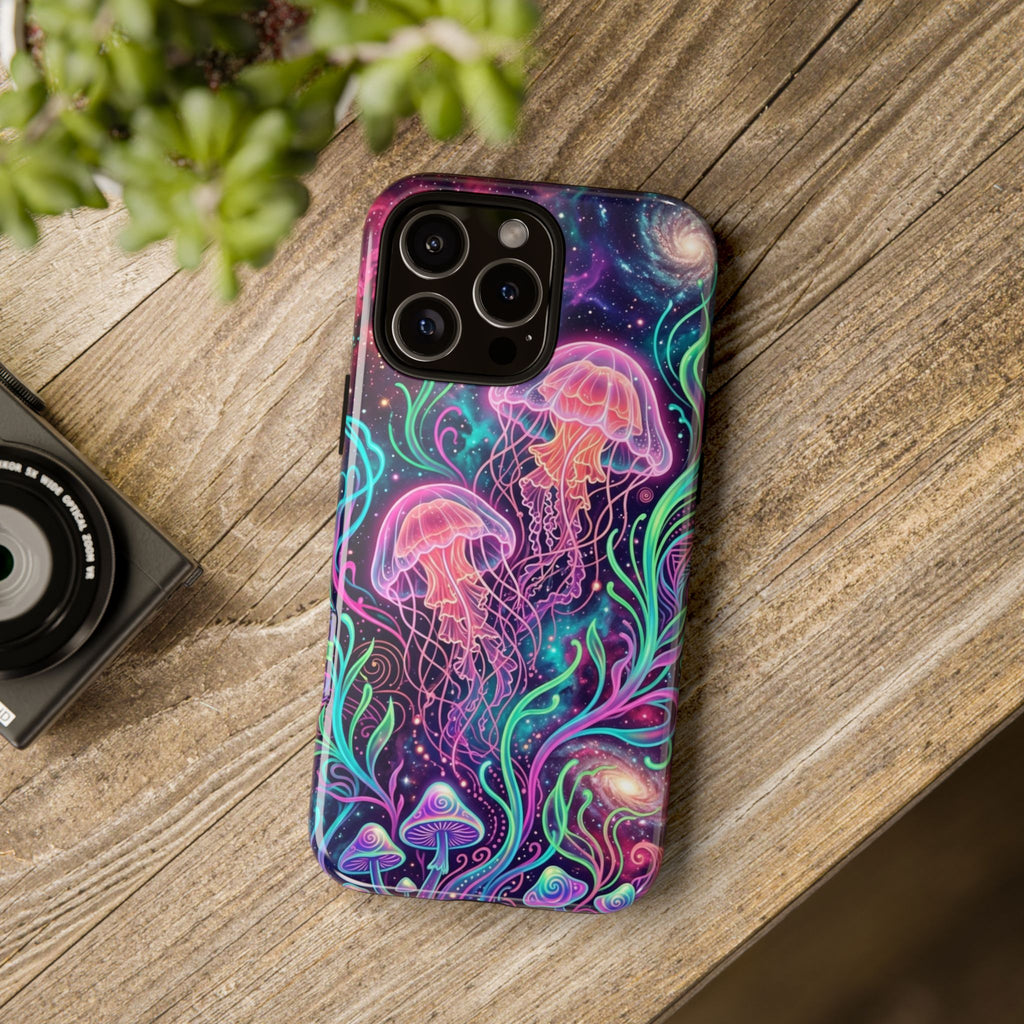 Jellyfish Galaxy Phone Case – Neon Sea Mushroom Tough Case