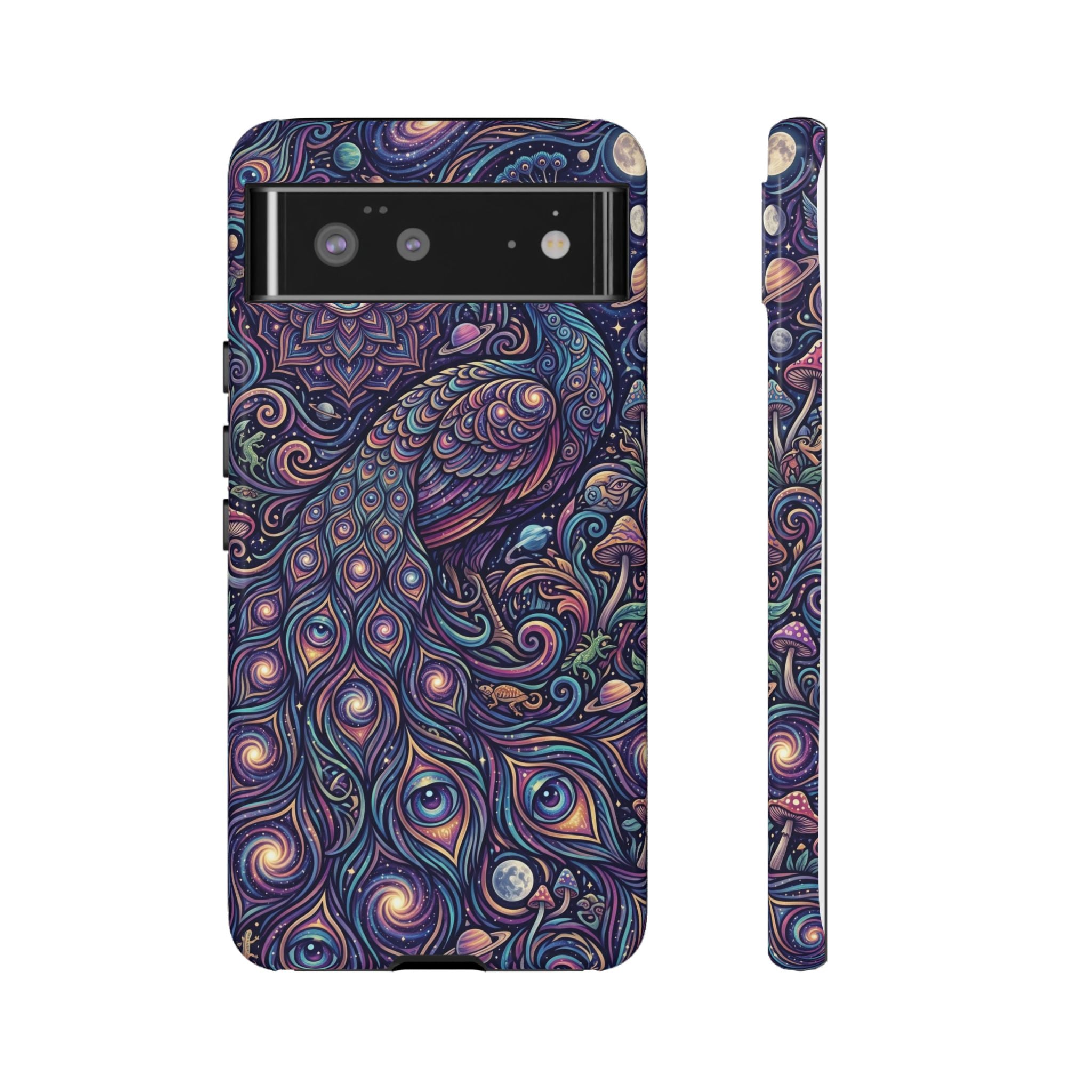 Peacock Mandala Phone Case — Protective Tough Case with Mystic Boho Design