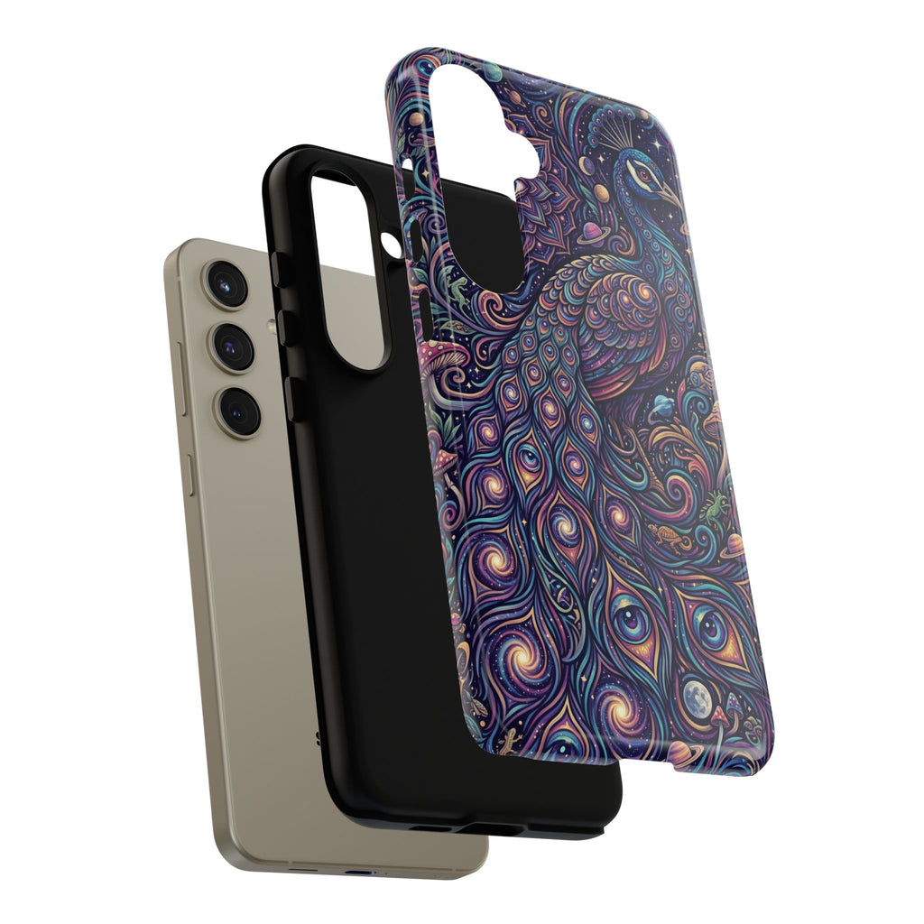 Peacock Mandala Phone Case — Protective Tough Case with Mystic Boho Design