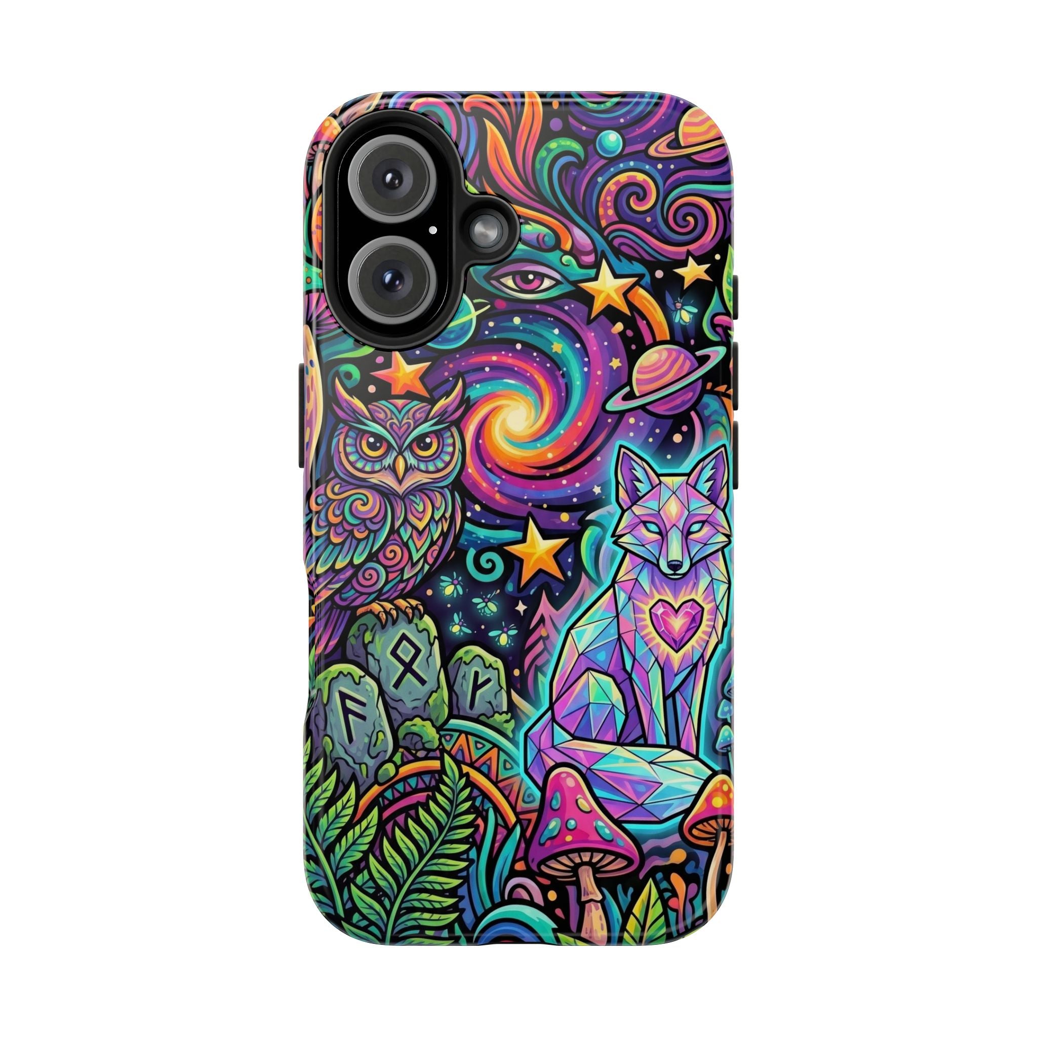 Psychedelic Owl/Wolf Tough Phone Cases