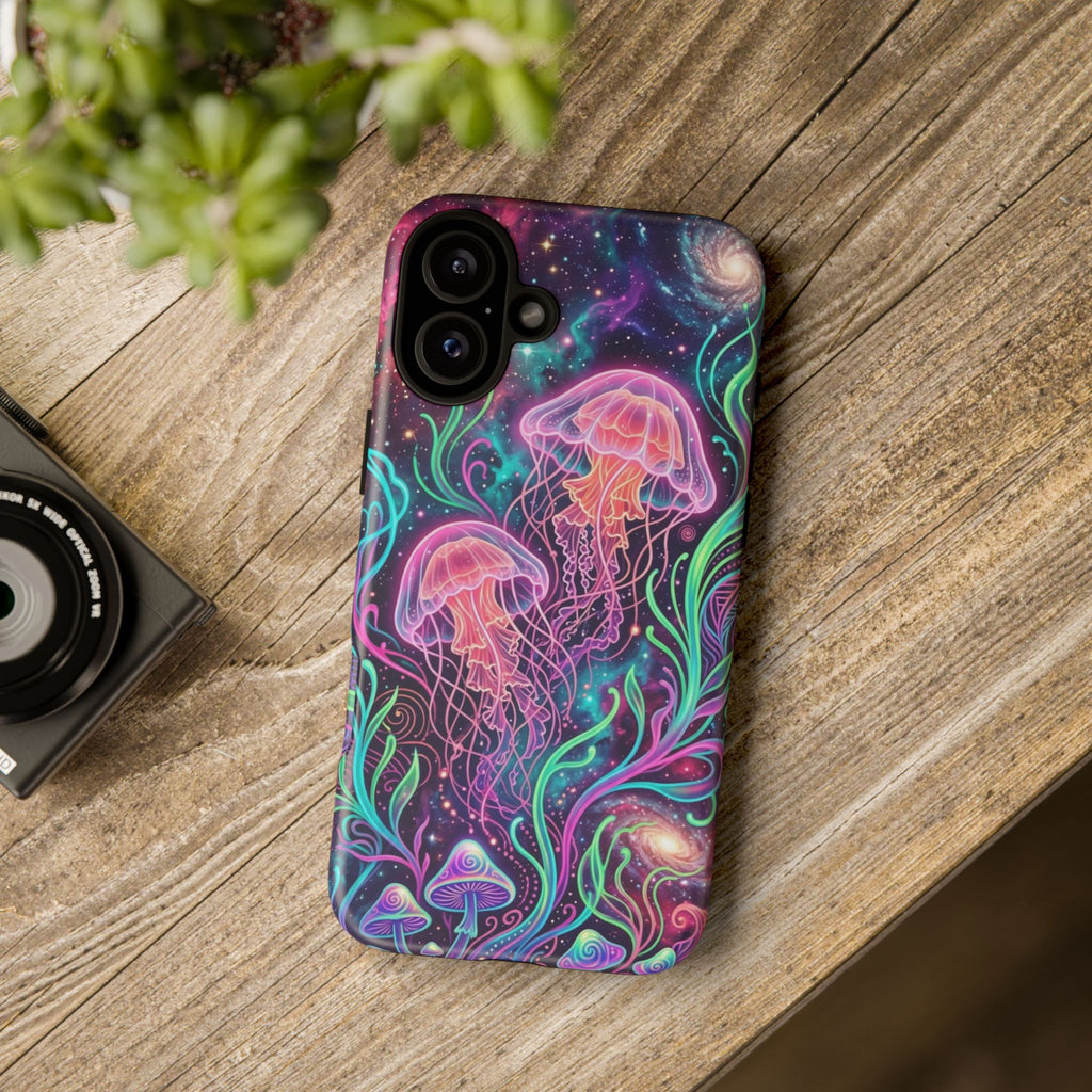 Jellyfish Galaxy Phone Case – Neon Sea Mushroom Tough Case