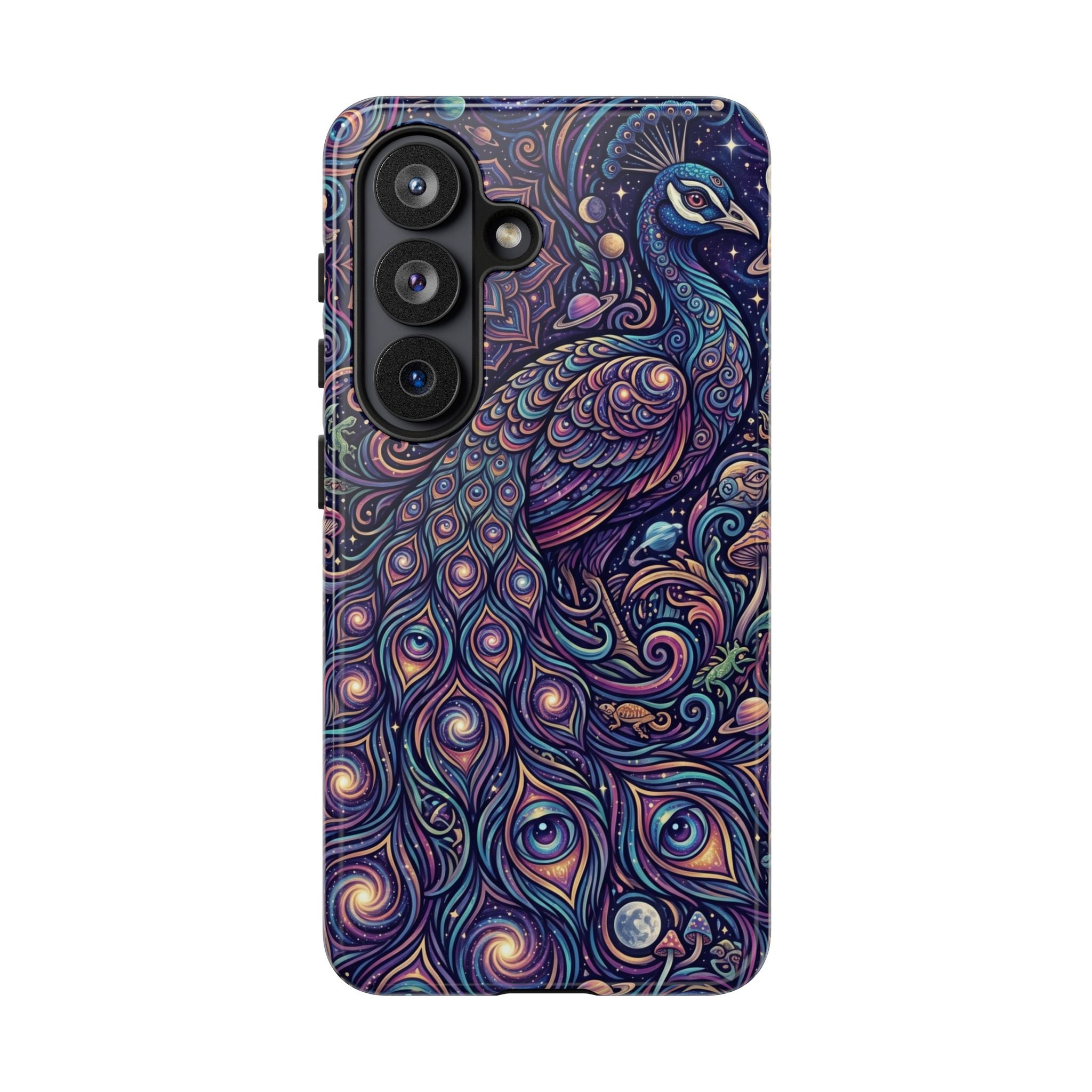 Peacock Mandala Phone Case — Protective Tough Case with Mystic Boho Design