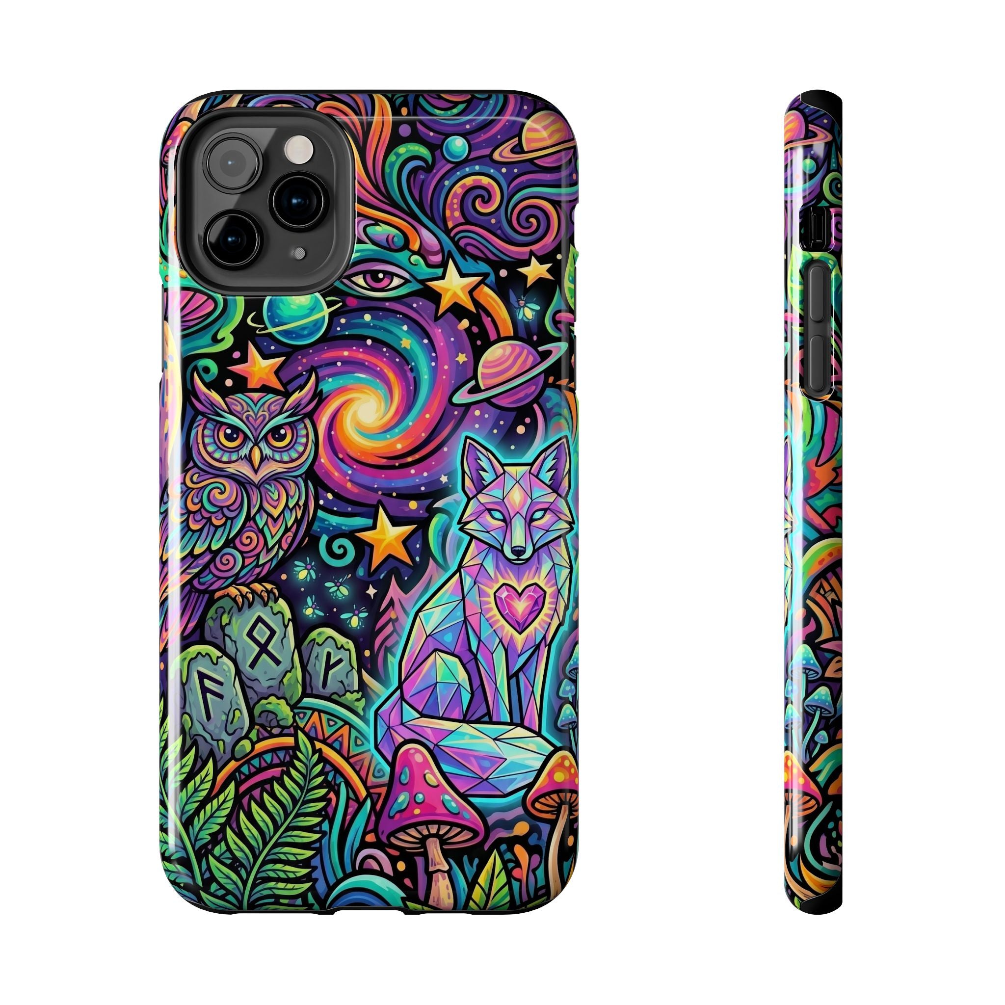Psychedelic Owl/Wolf Tough Phone Cases