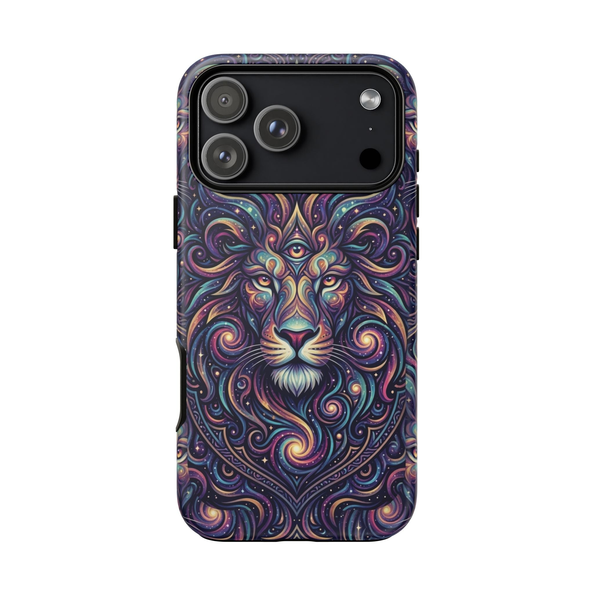 Lion Mandala Phone Case — Psychedelic Swirl Protective Cover