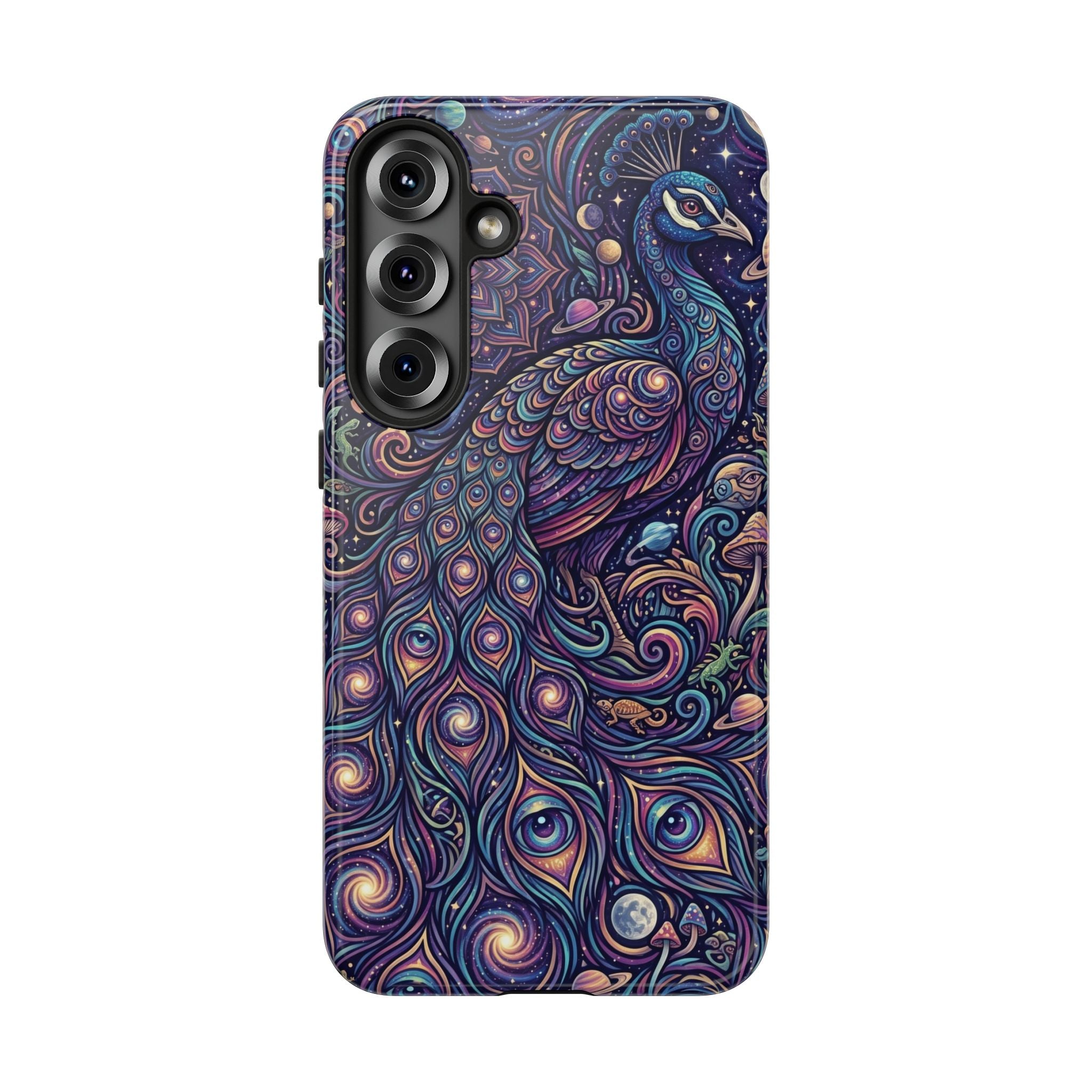 Peacock Mandala Phone Case — Protective Tough Case with Mystic Boho Design