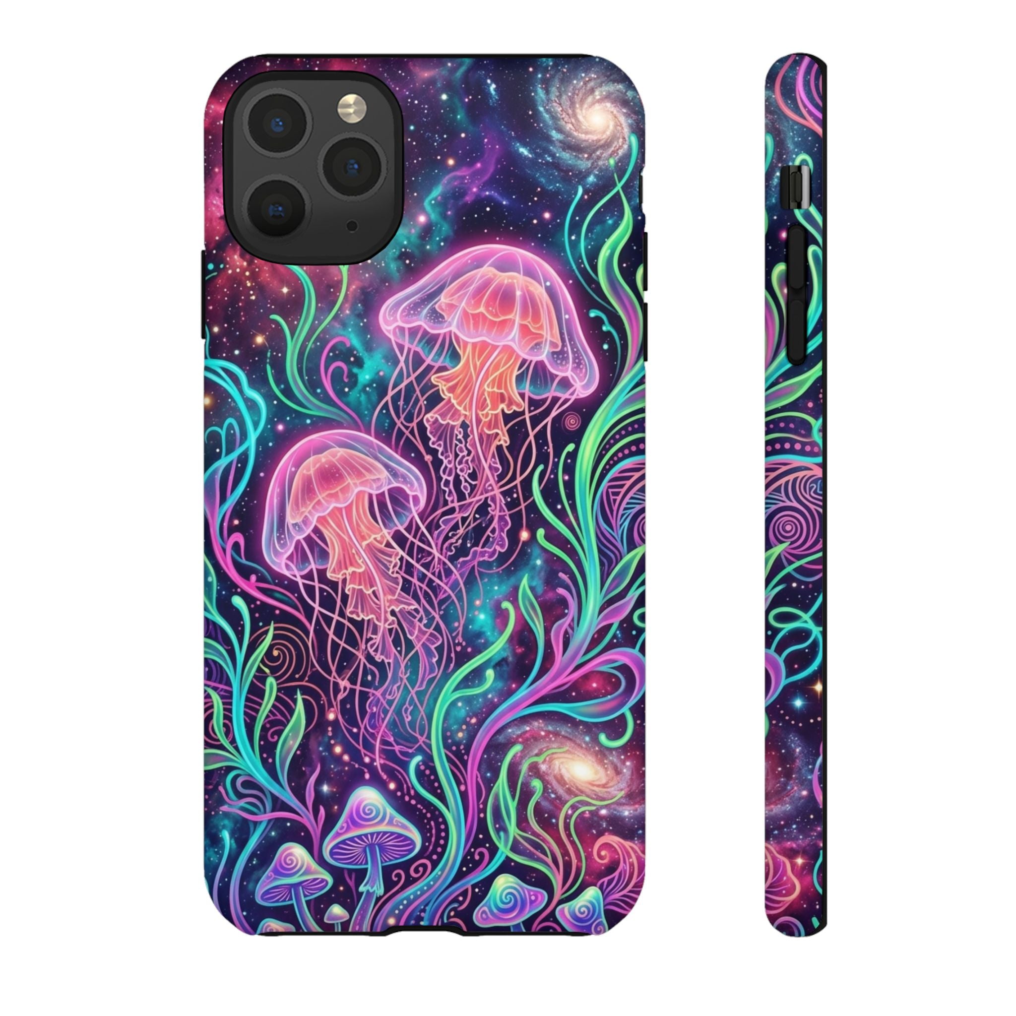 Jellyfish Galaxy Phone Case – Neon Sea Mushroom Tough Case