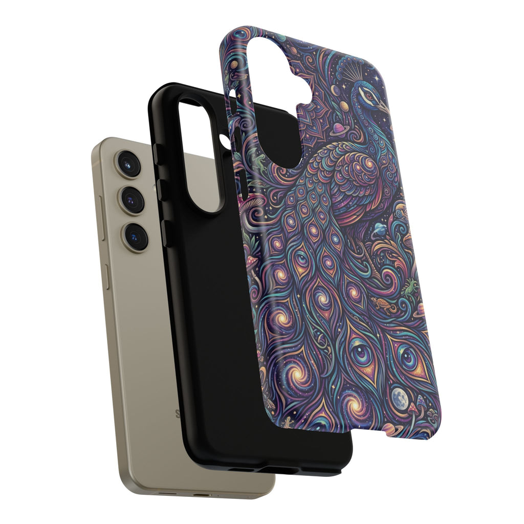 Peacock Mandala Phone Case — Protective Tough Case with Mystic Boho Design