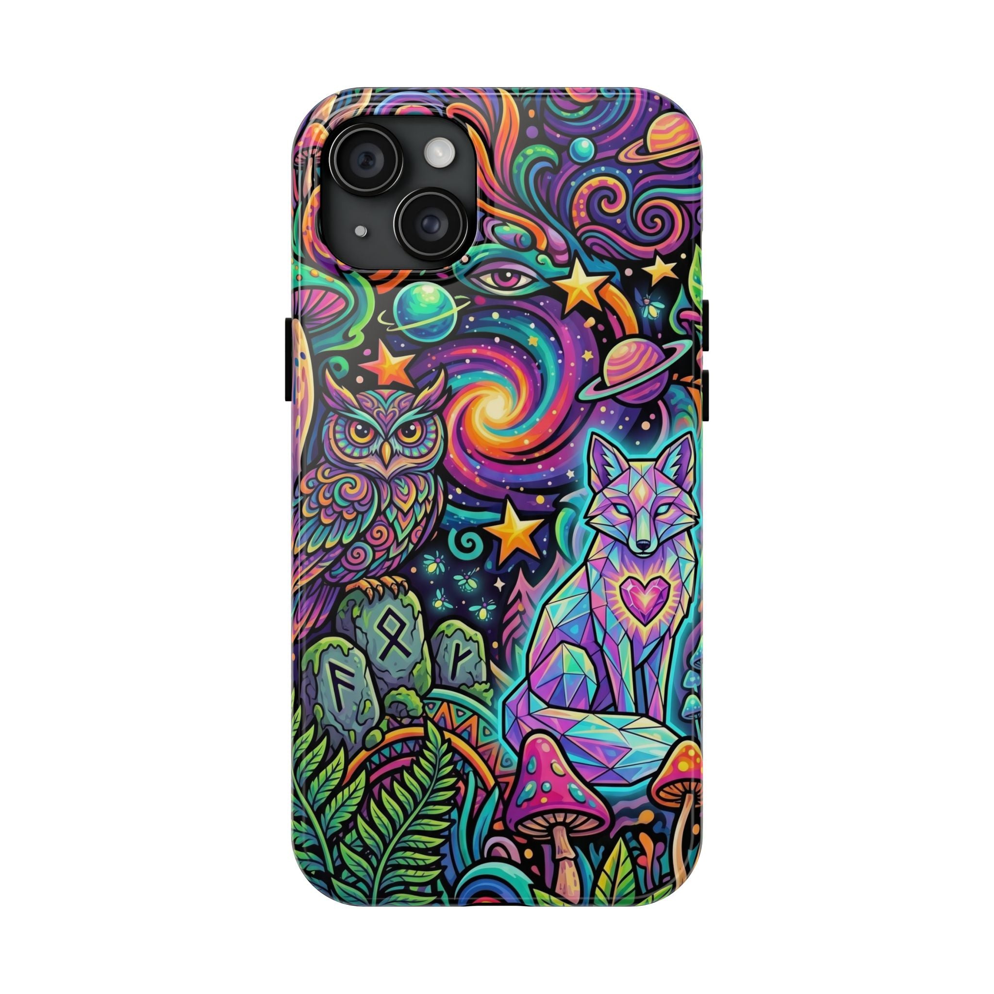 Psychedelic Owl/Wolf Tough Phone Cases