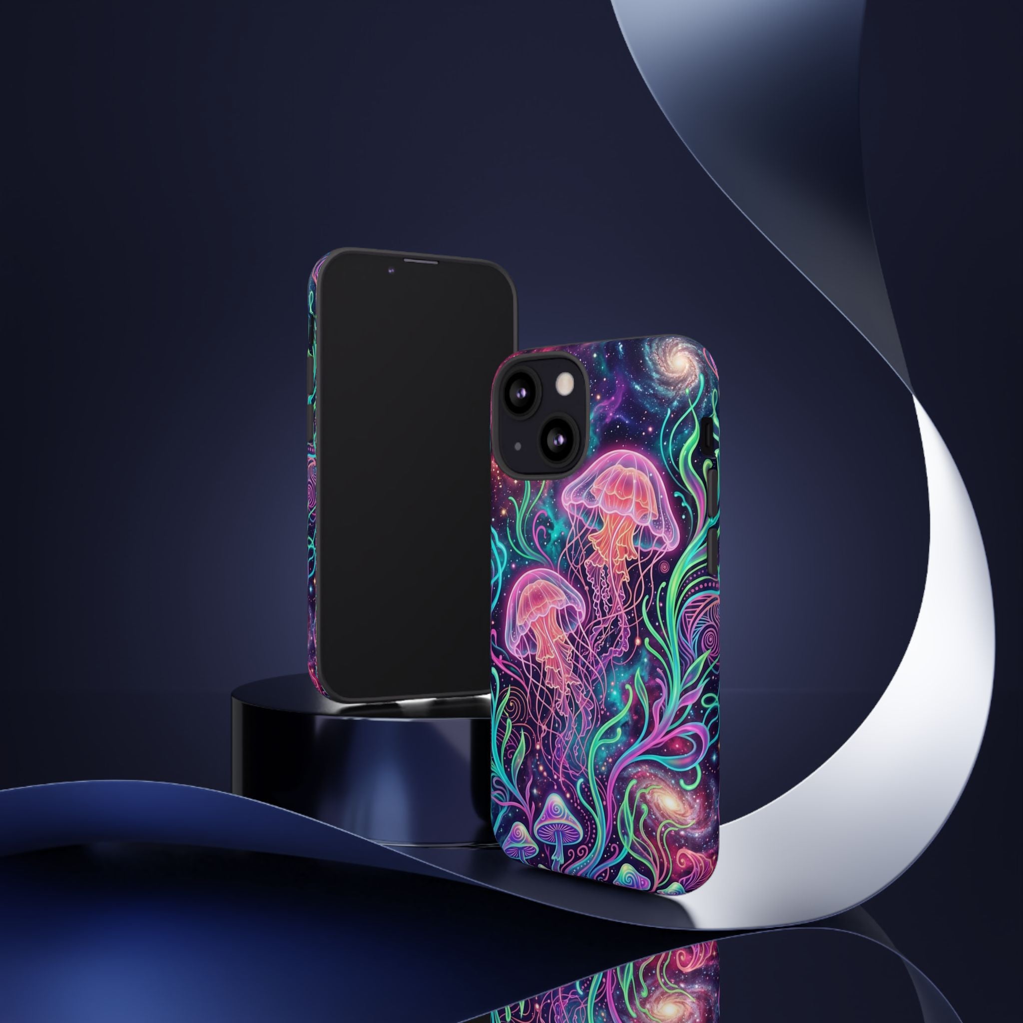 Jellyfish Galaxy Phone Case – Neon Sea Mushroom Tough Case