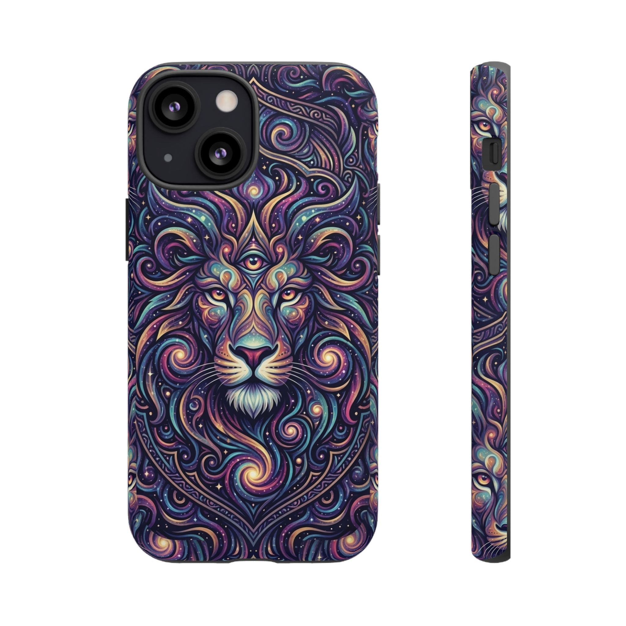Lion Mandala Phone Case — Psychedelic Swirl Protective Cover