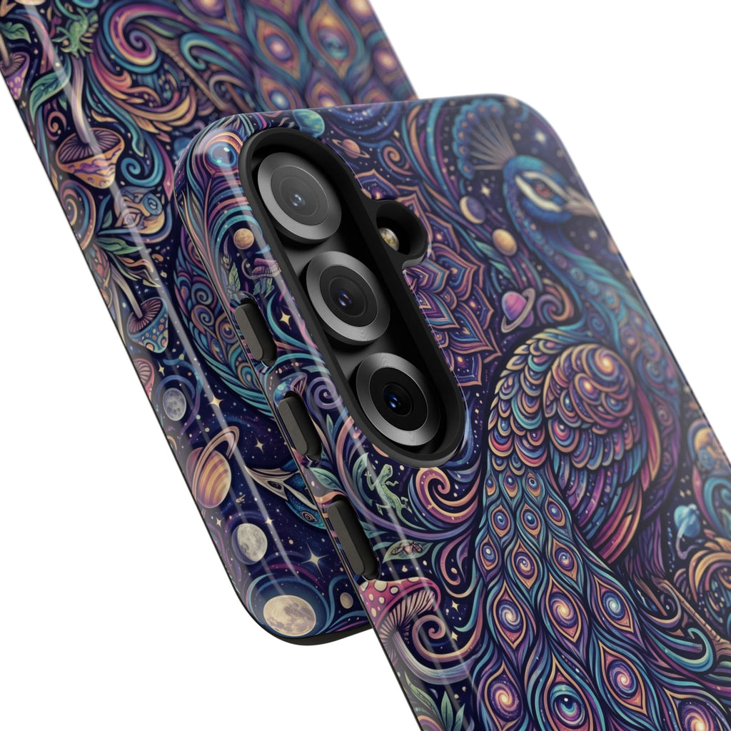 Peacock Mandala Phone Case — Protective Tough Case with Mystic Boho Design