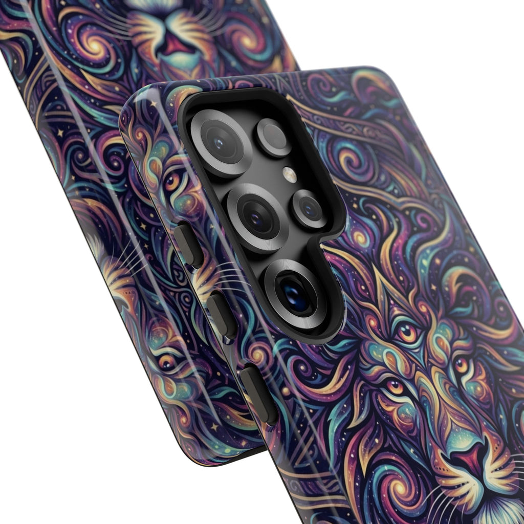 Lion Mandala Phone Case — Psychedelic Swirl Protective Cover