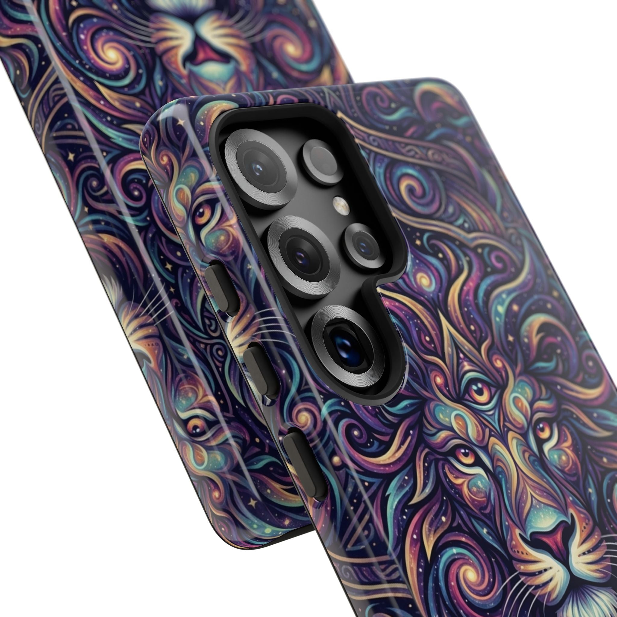 Lion Mandala Phone Case — Psychedelic Swirl Protective Cover