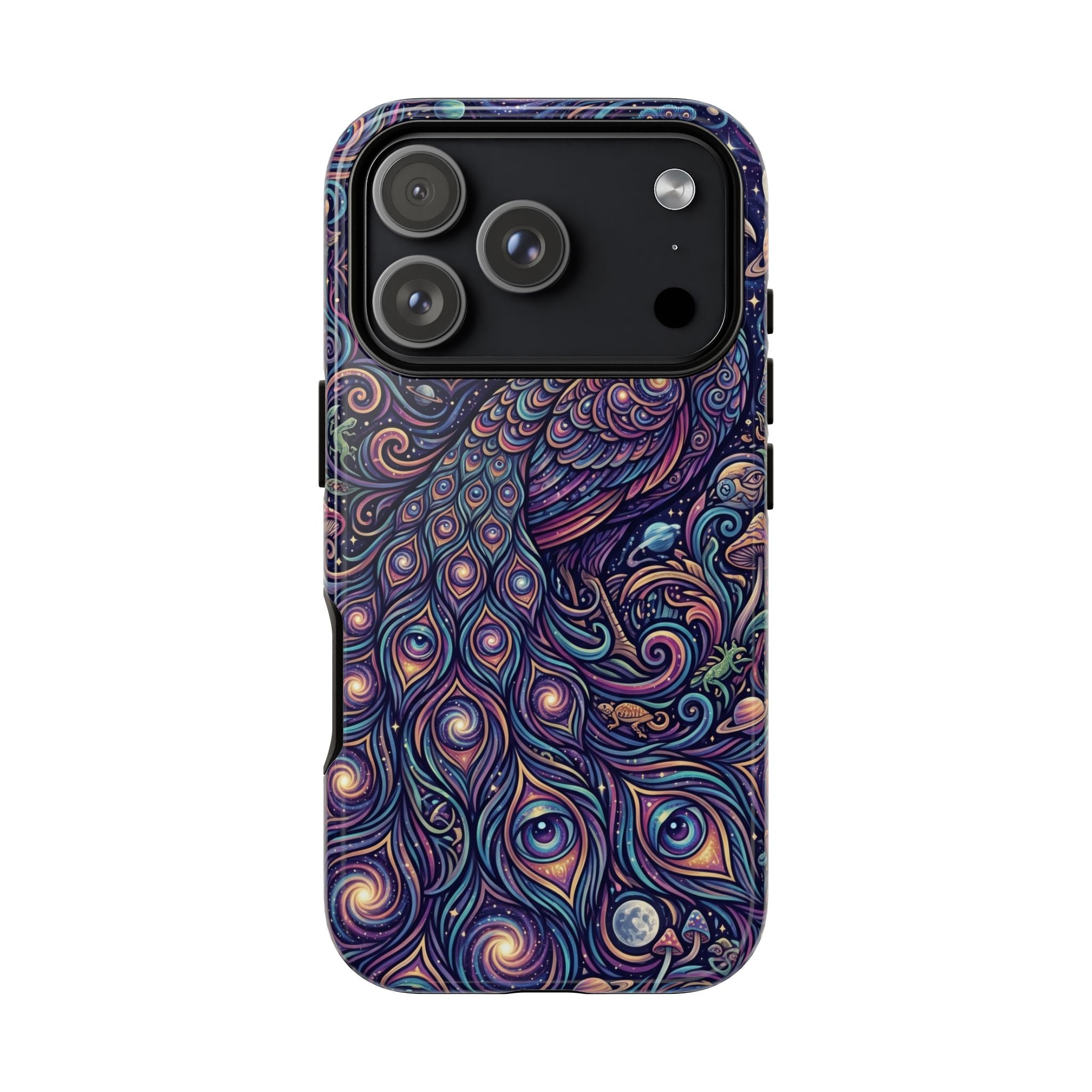 Peacock Mandala Phone Case — Protective Tough Case with Mystic Boho Design