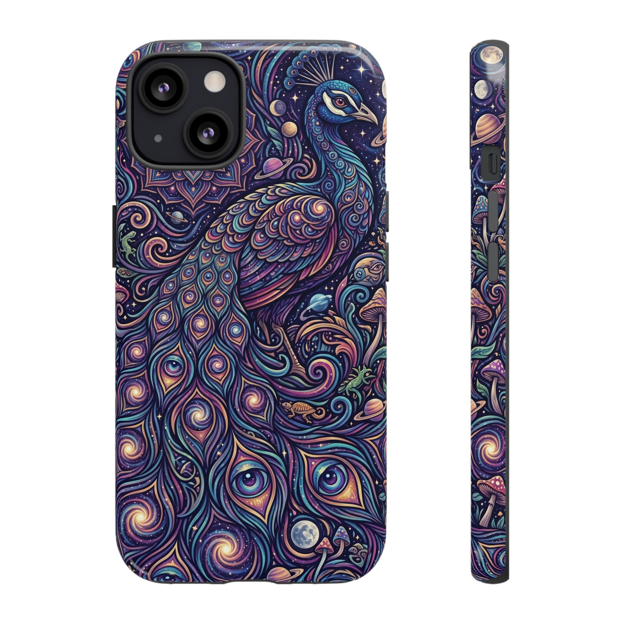 Peacock Mandala Phone Case — Protective Tough Case with Mystic Boho Design