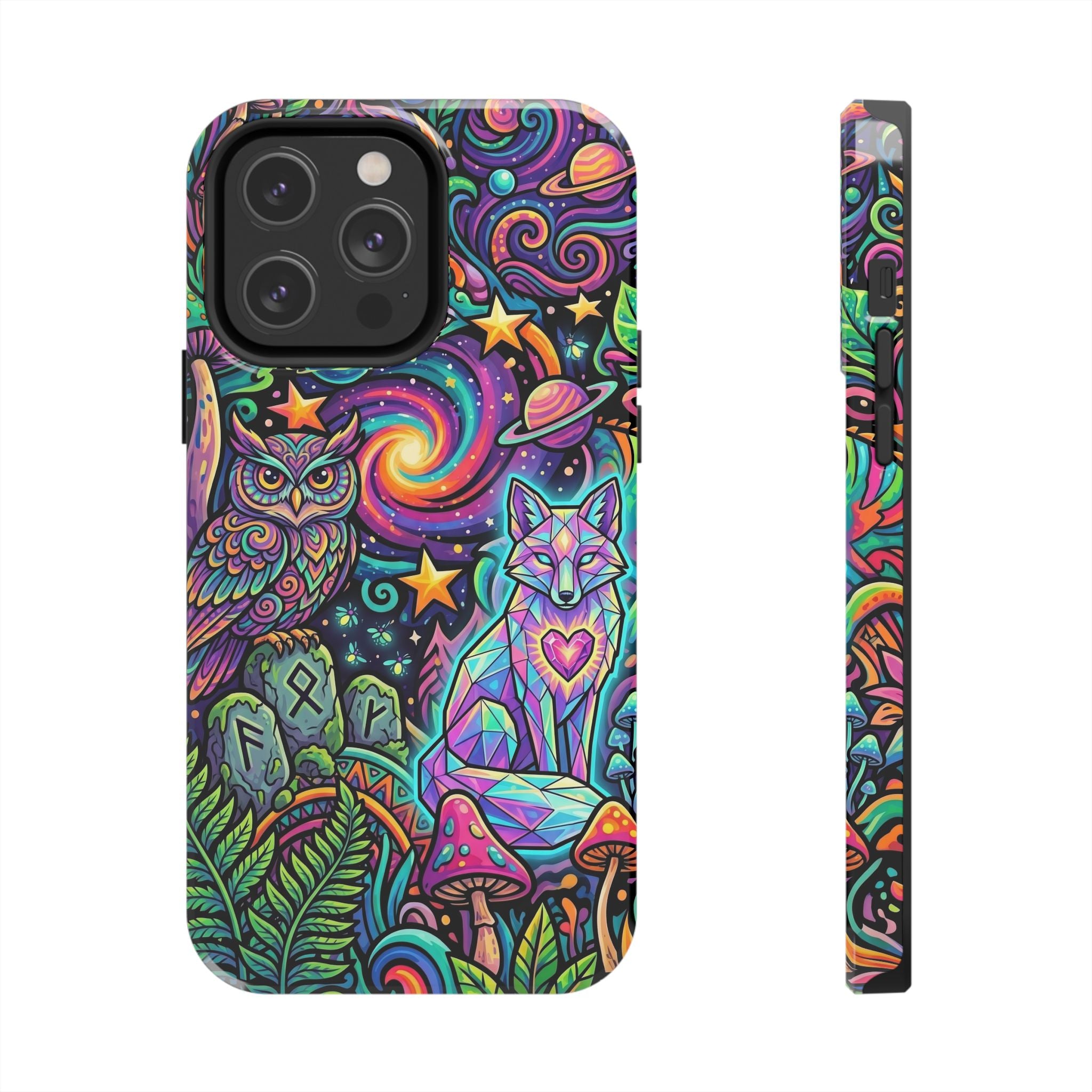 Psychedelic Owl/Wolf Tough Phone Cases