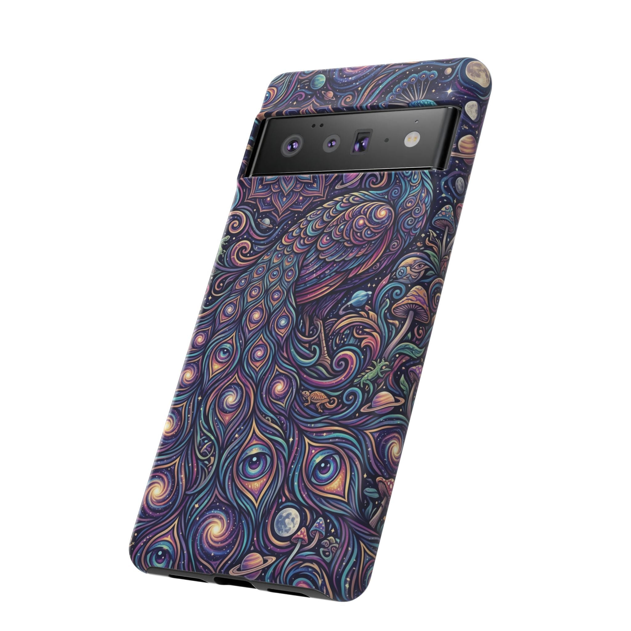 Peacock Mandala Phone Case — Protective Tough Case with Mystic Boho Design
