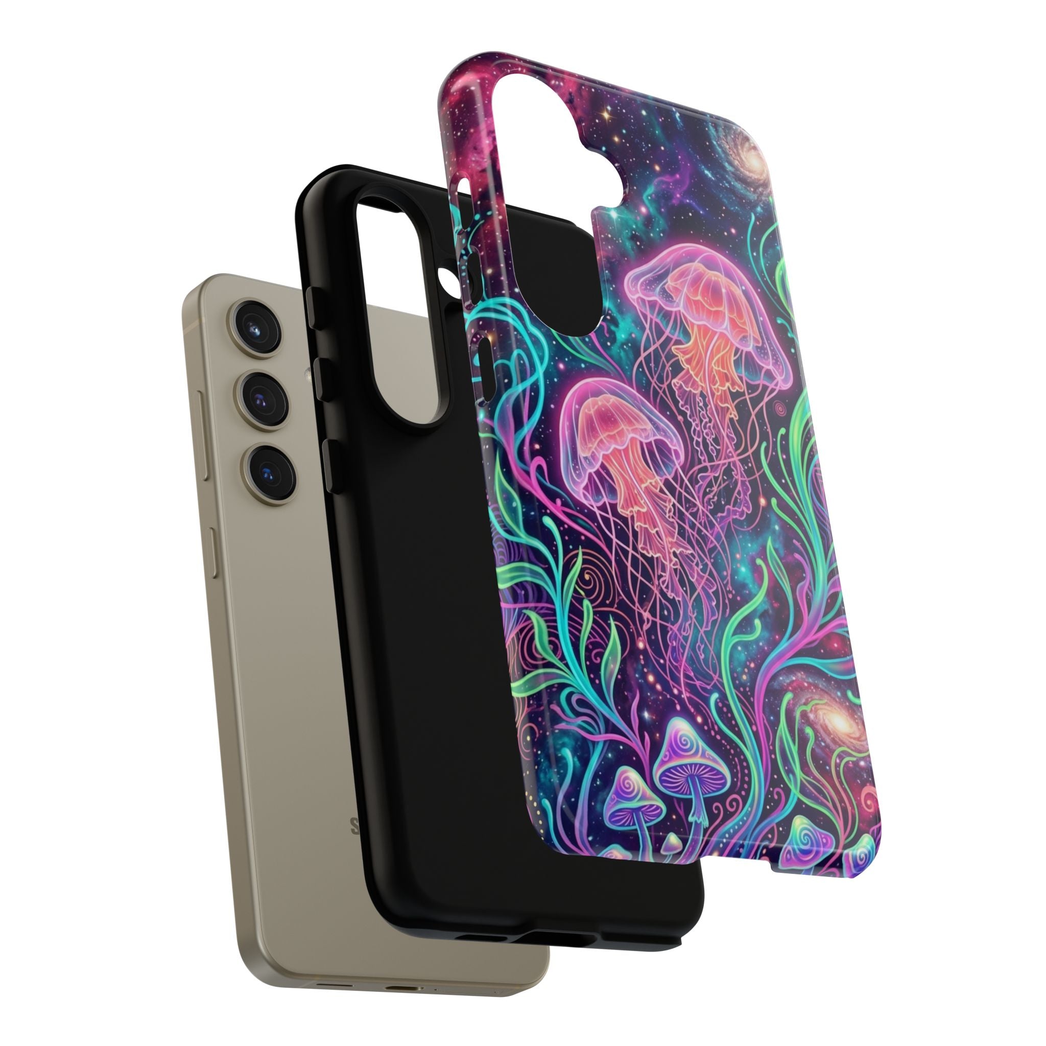 Jellyfish Galaxy Phone Case – Neon Sea Mushroom Tough Case