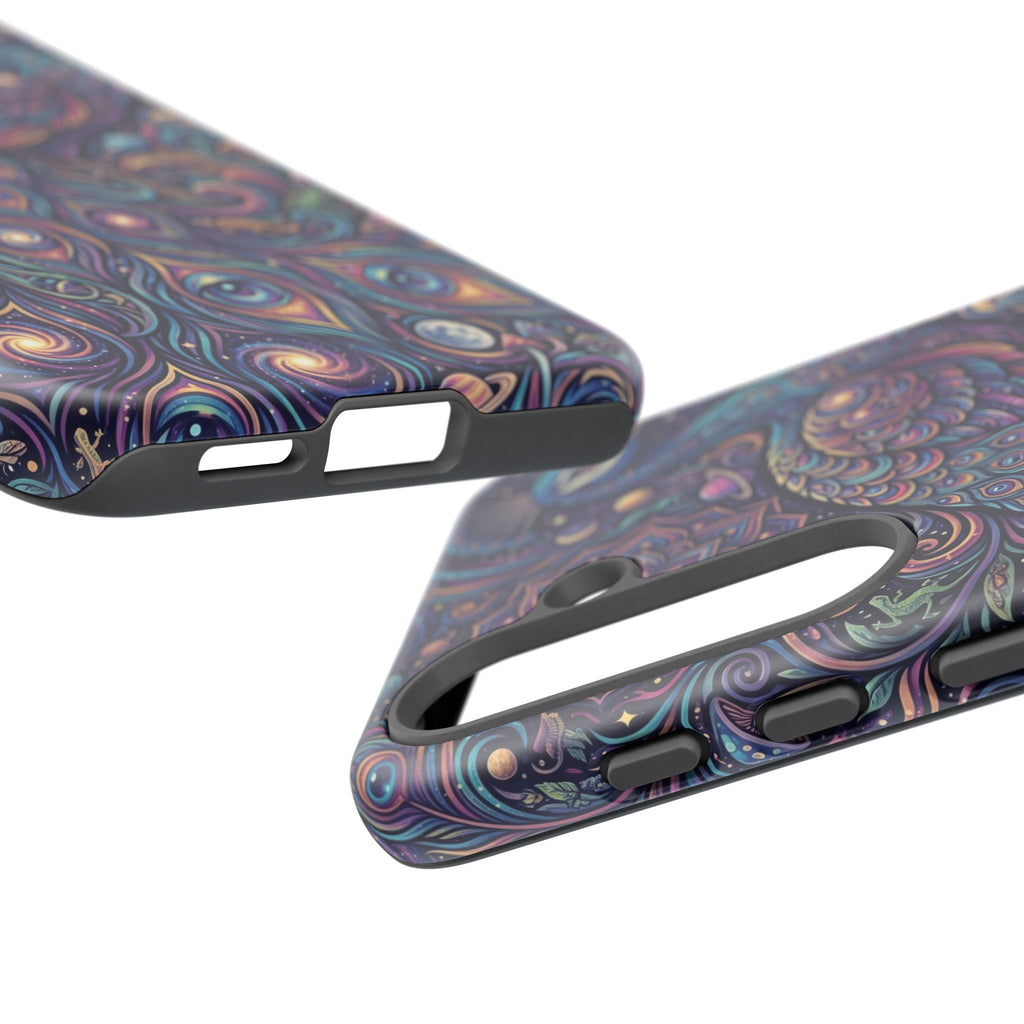 Peacock Mandala Phone Case — Protective Tough Case with Mystic Boho Design