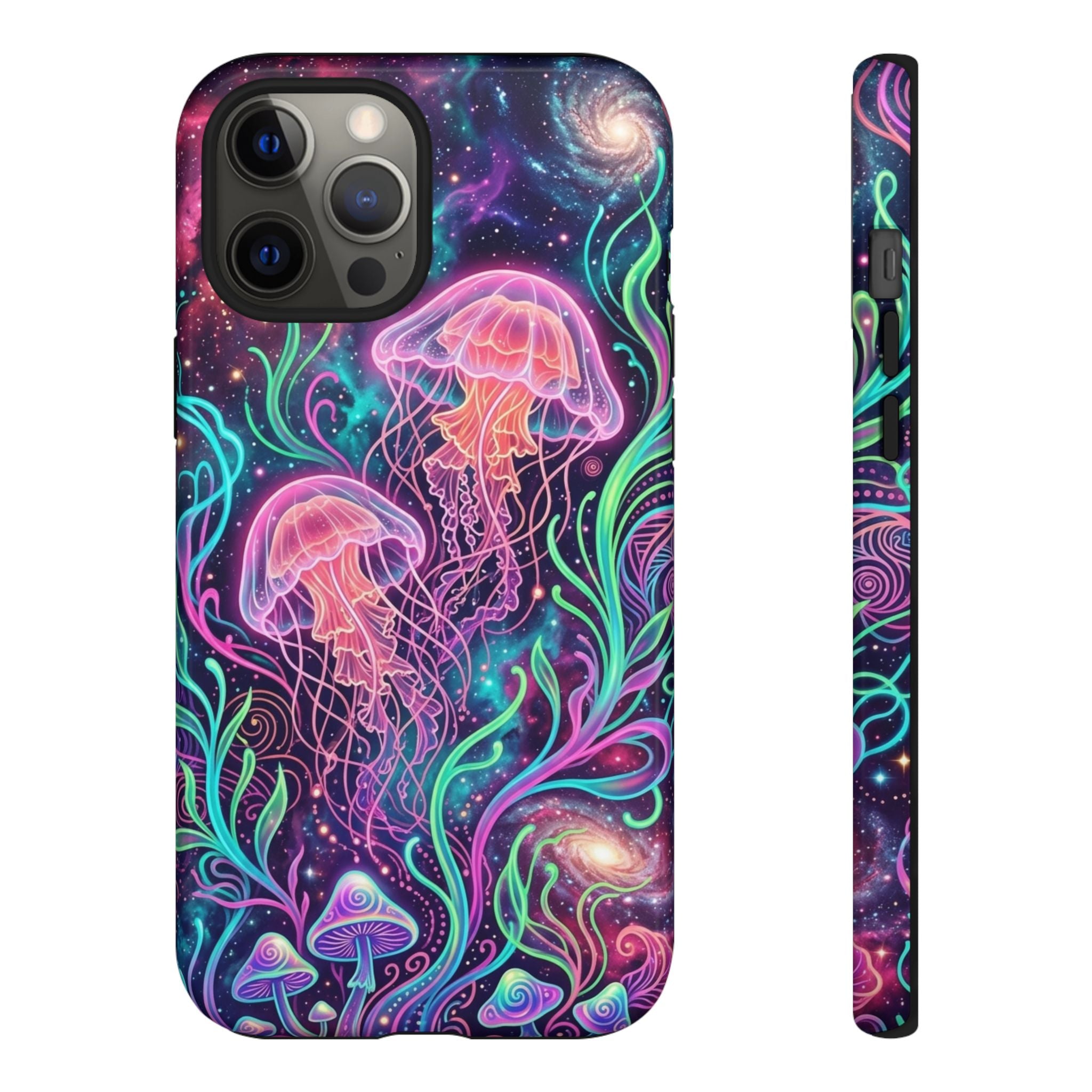 Jellyfish Galaxy Phone Case – Neon Sea Mushroom Tough Case