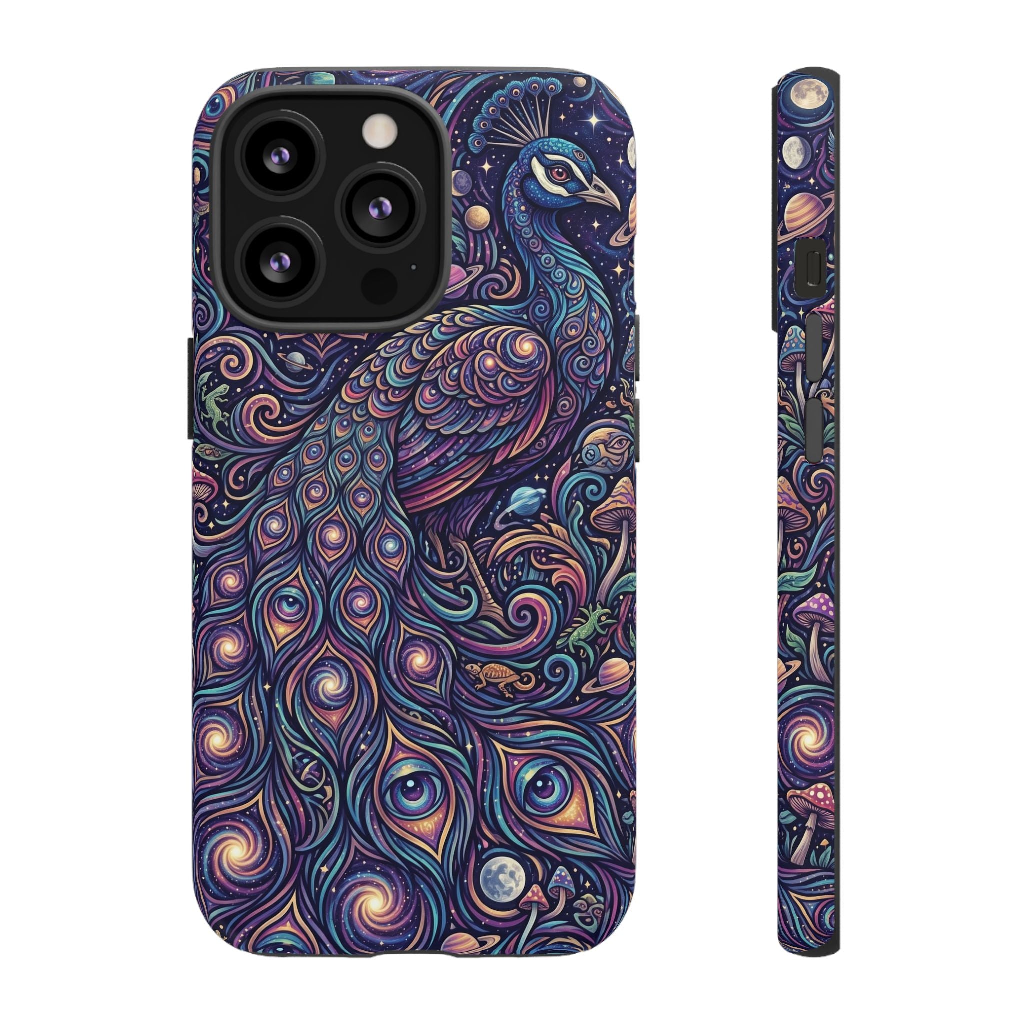 Peacock Mandala Phone Case — Protective Tough Case with Mystic Boho Design