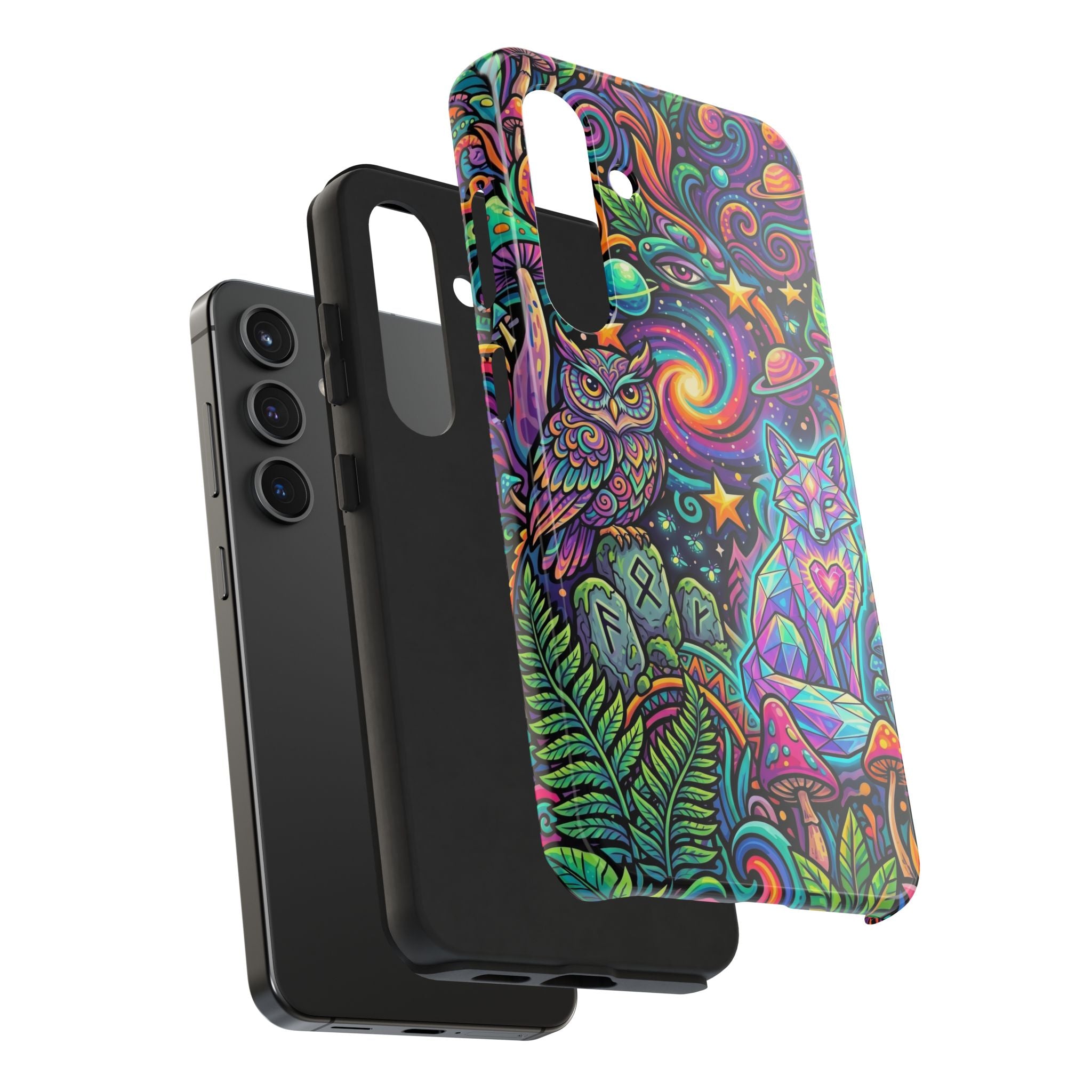 Psychedelic Owl/Wolf Tough Phone Cases