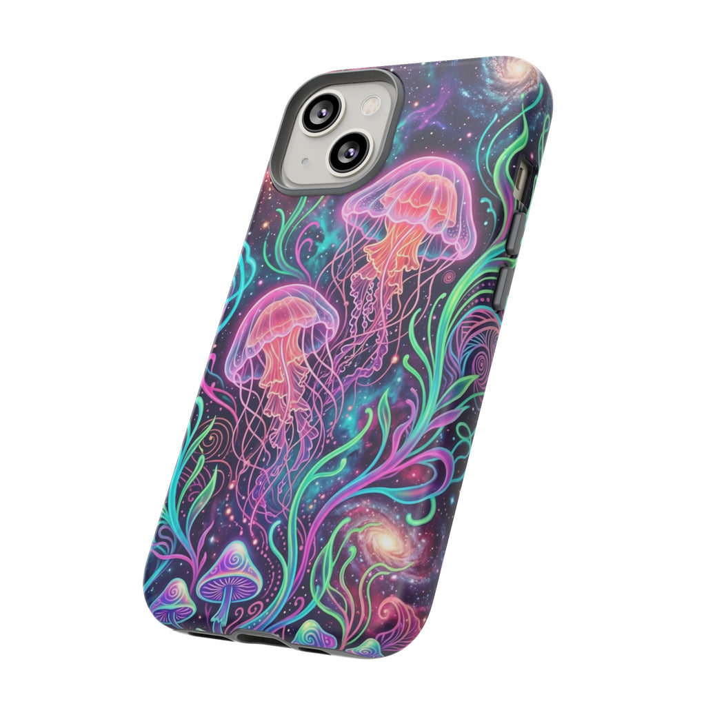 Jellyfish Galaxy Phone Case – Neon Sea Mushroom Tough Case