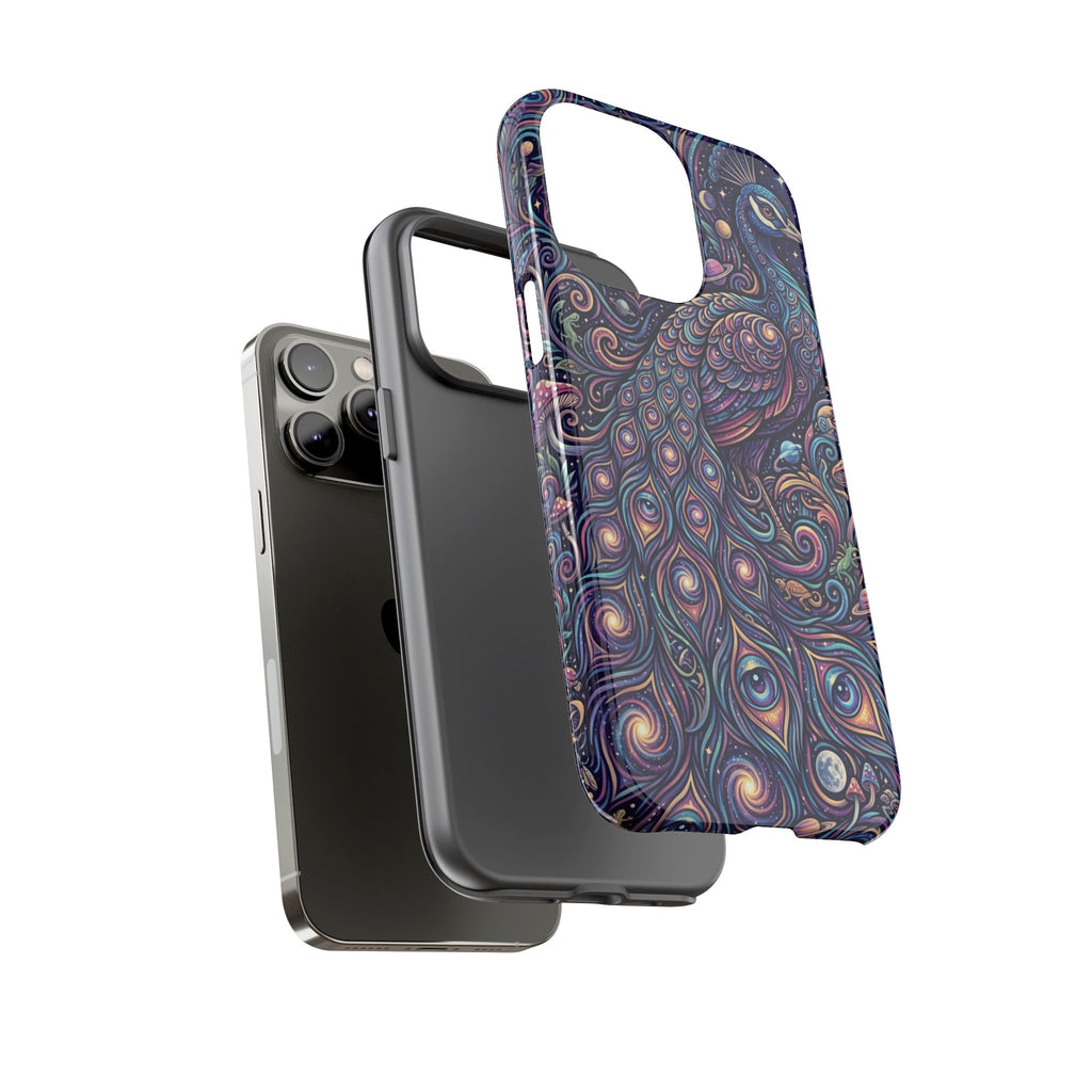 Peacock Mandala Phone Case — Protective Tough Case with Mystic Boho Design
