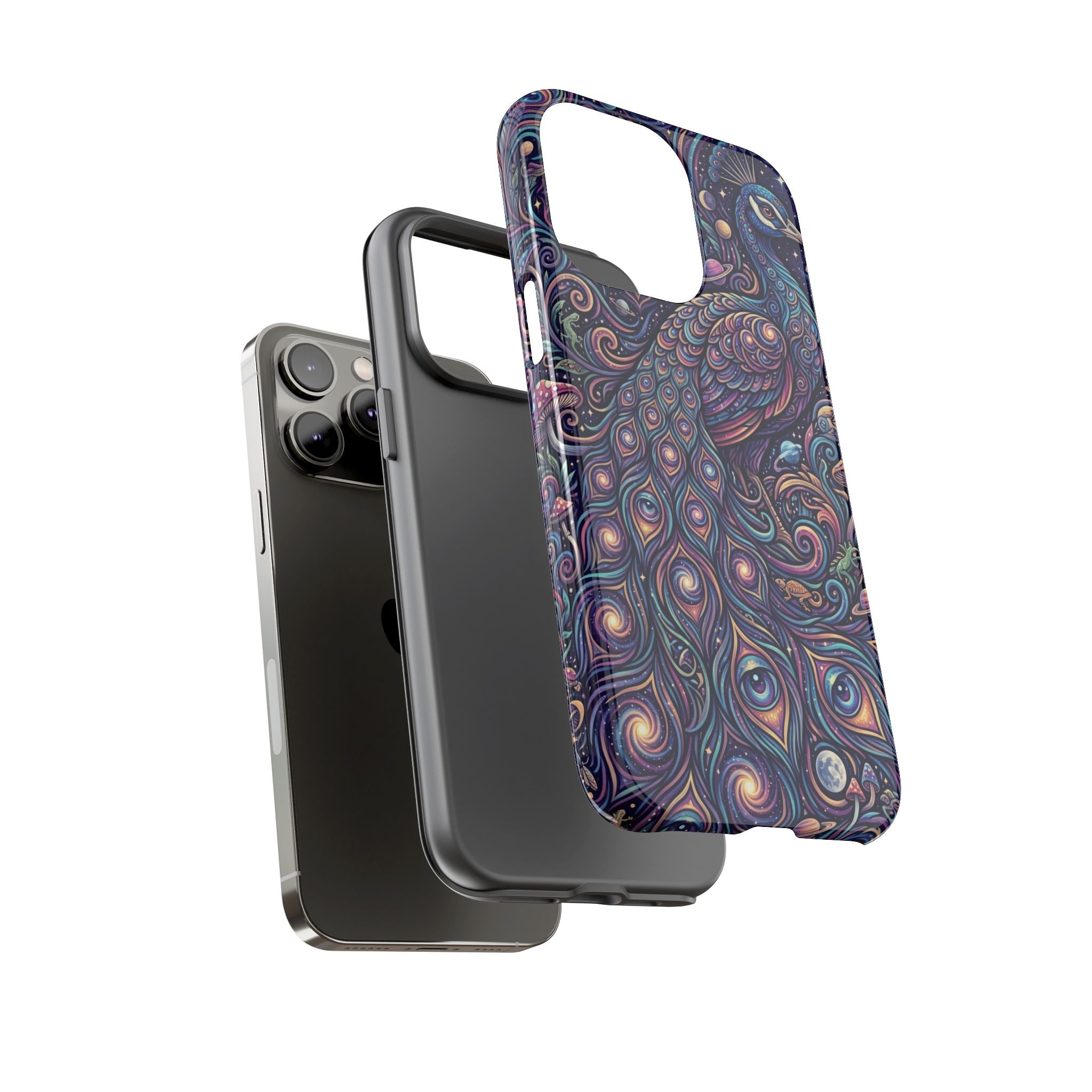 Peacock Mandala Phone Case — Protective Tough Case with Mystic Boho Design
