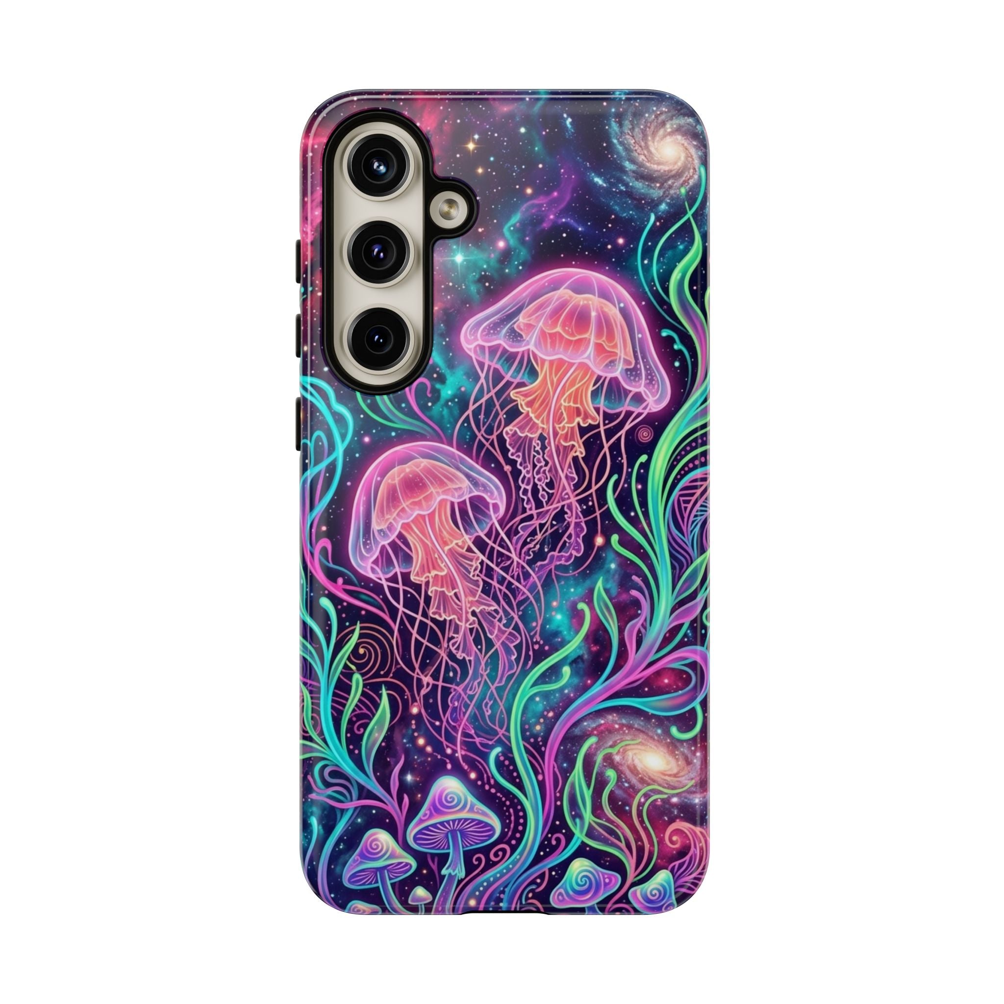 Jellyfish Galaxy Phone Case – Neon Sea Mushroom Tough Case