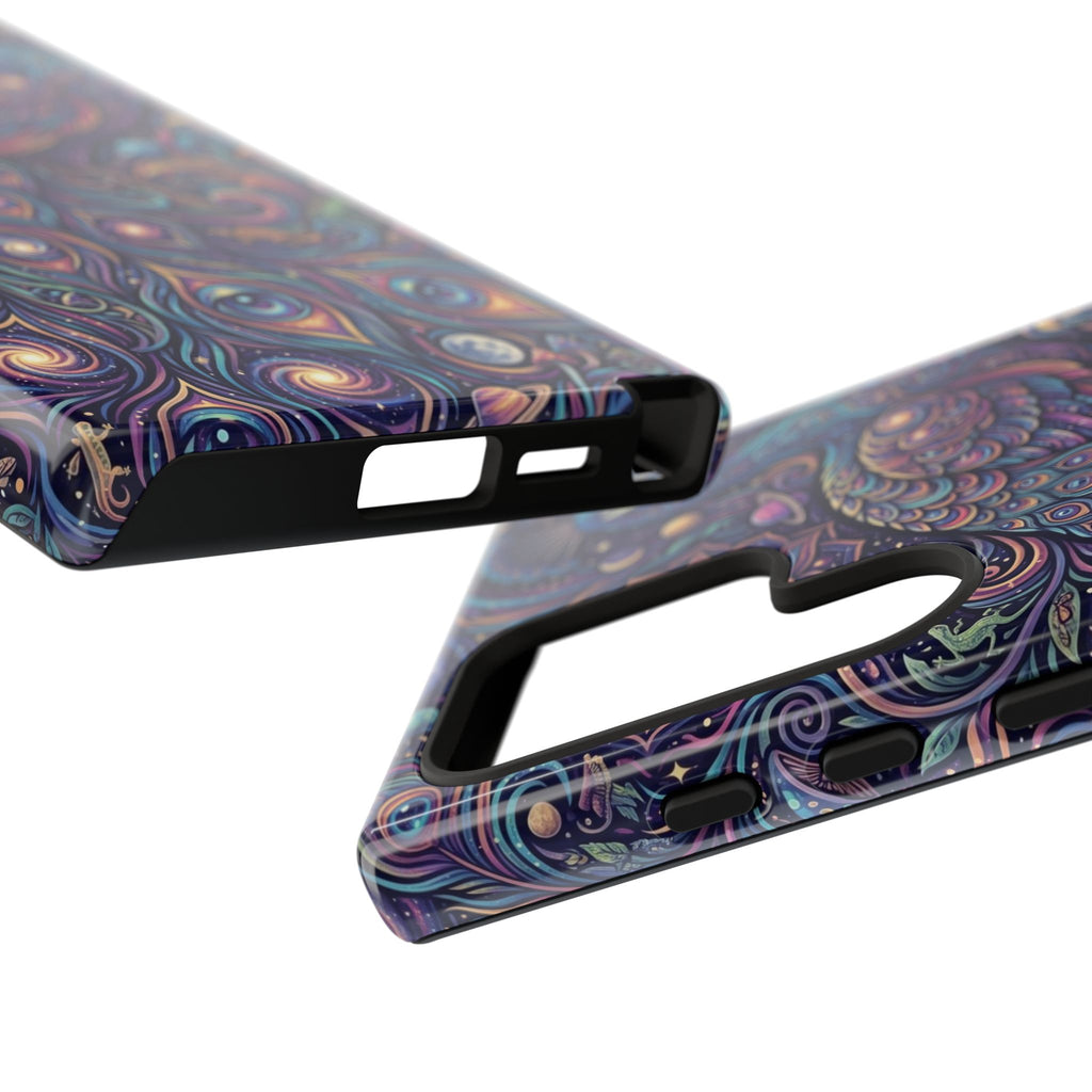 Peacock Mandala Phone Case — Protective Tough Case with Mystic Boho Design