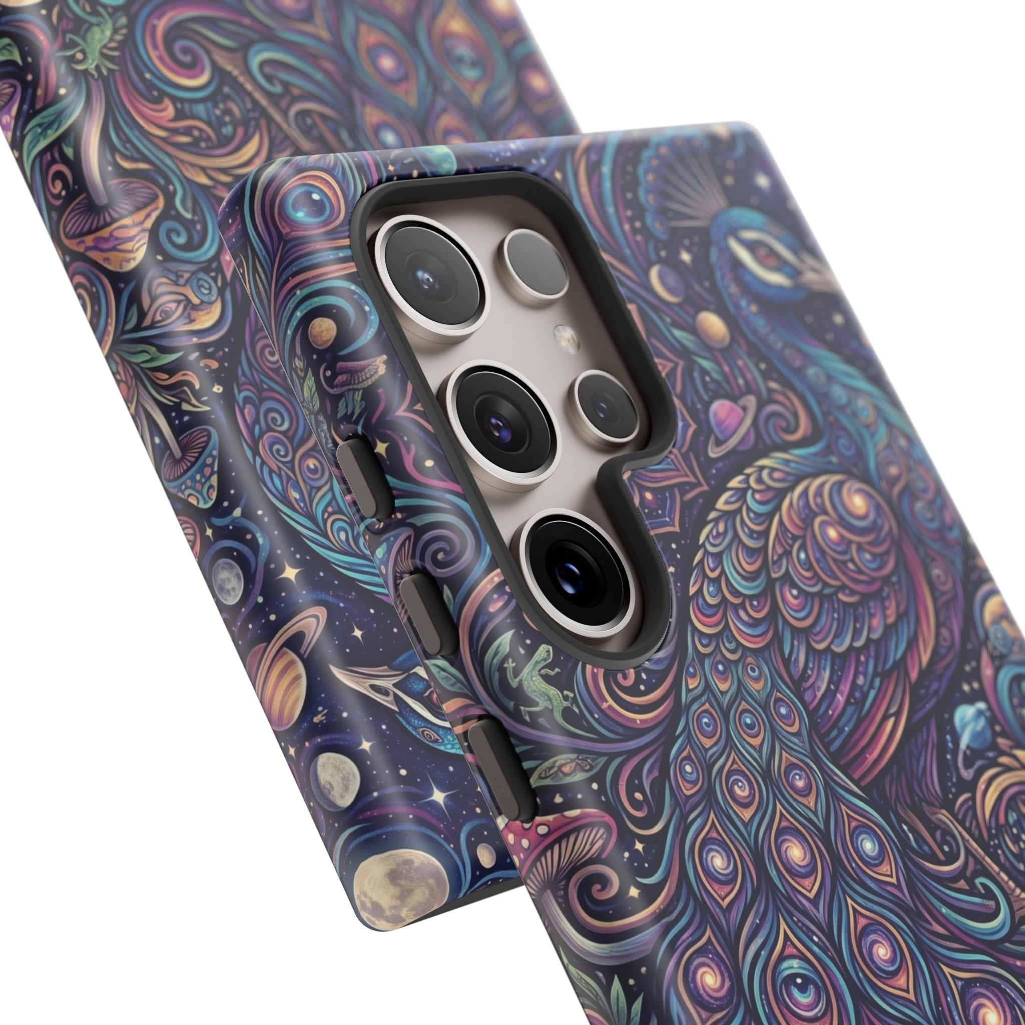 Peacock Mandala Phone Case — Protective Tough Case with Mystic Boho Design