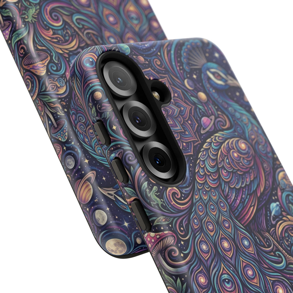 Peacock Mandala Phone Case — Protective Tough Case with Mystic Boho Design
