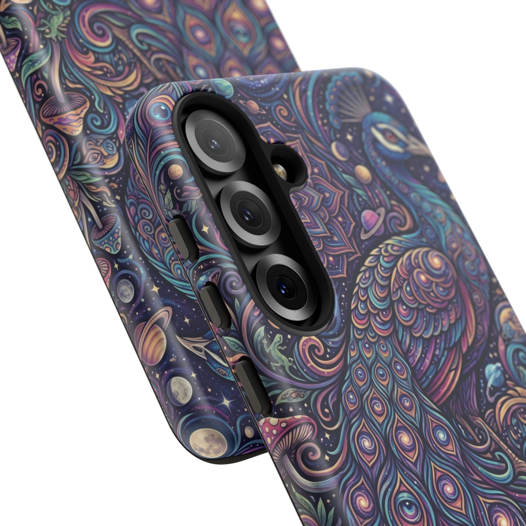 Peacock Mandala Phone Case — Protective Tough Case with Mystic Boho Design