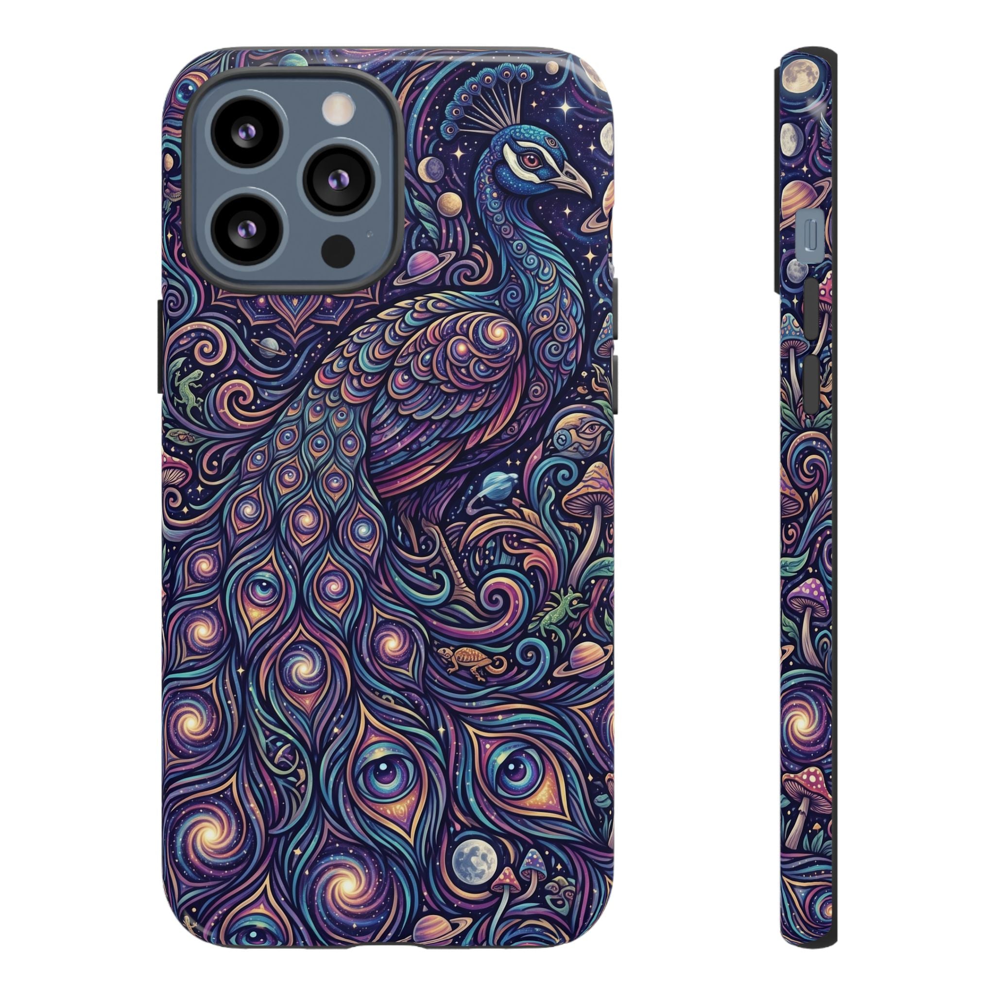 Peacock Mandala Phone Case — Protective Tough Case with Mystic Boho Design