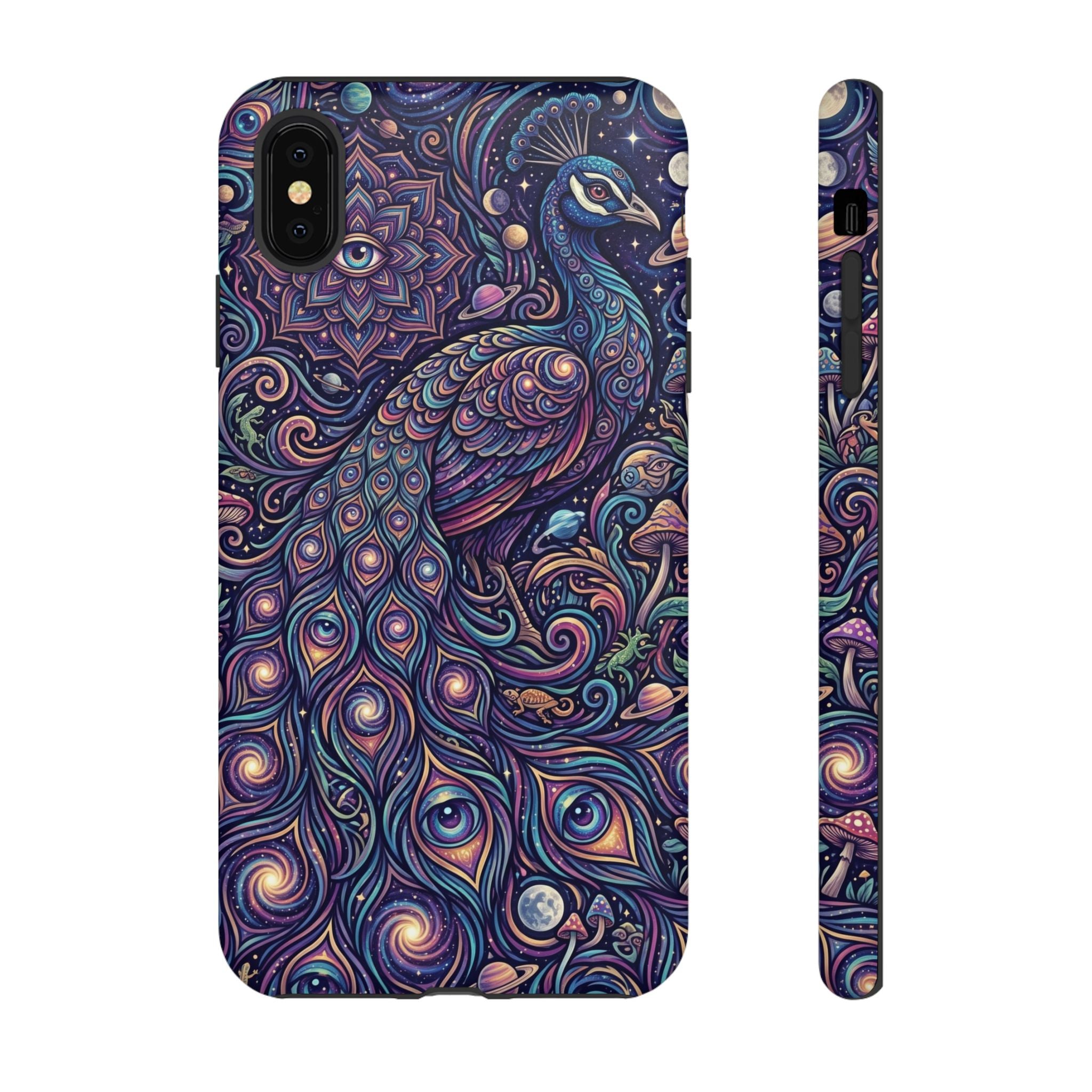 Peacock Mandala Phone Case — Protective Tough Case with Mystic Boho Design