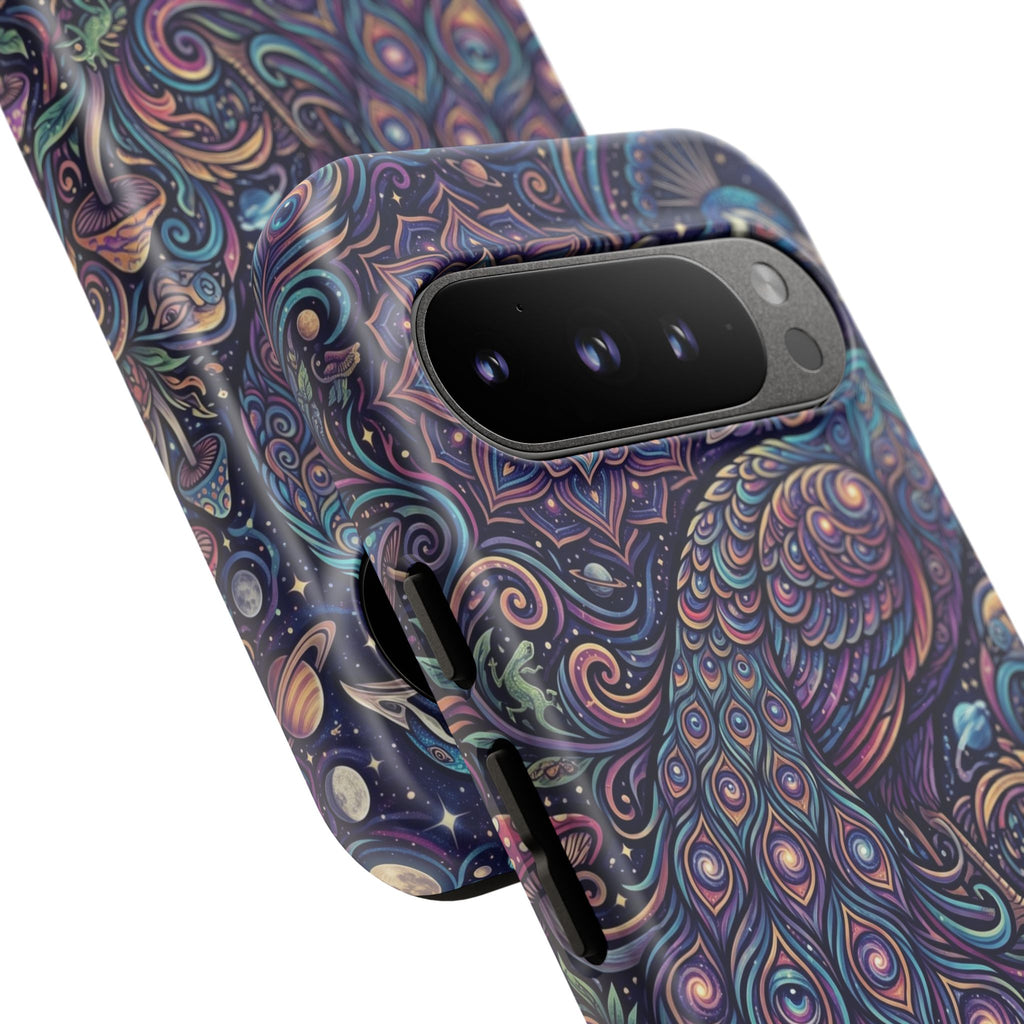 Peacock Mandala Phone Case — Protective Tough Case with Mystic Boho Design